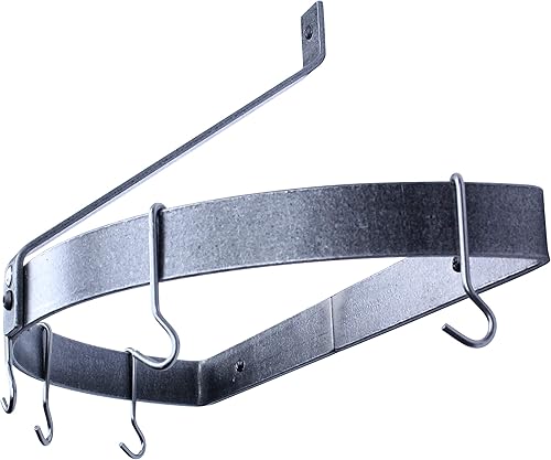 Miniatura 2 de Enclume Handcrafted Half Circle Wall Rack w 6 Hooks Hammered Steel