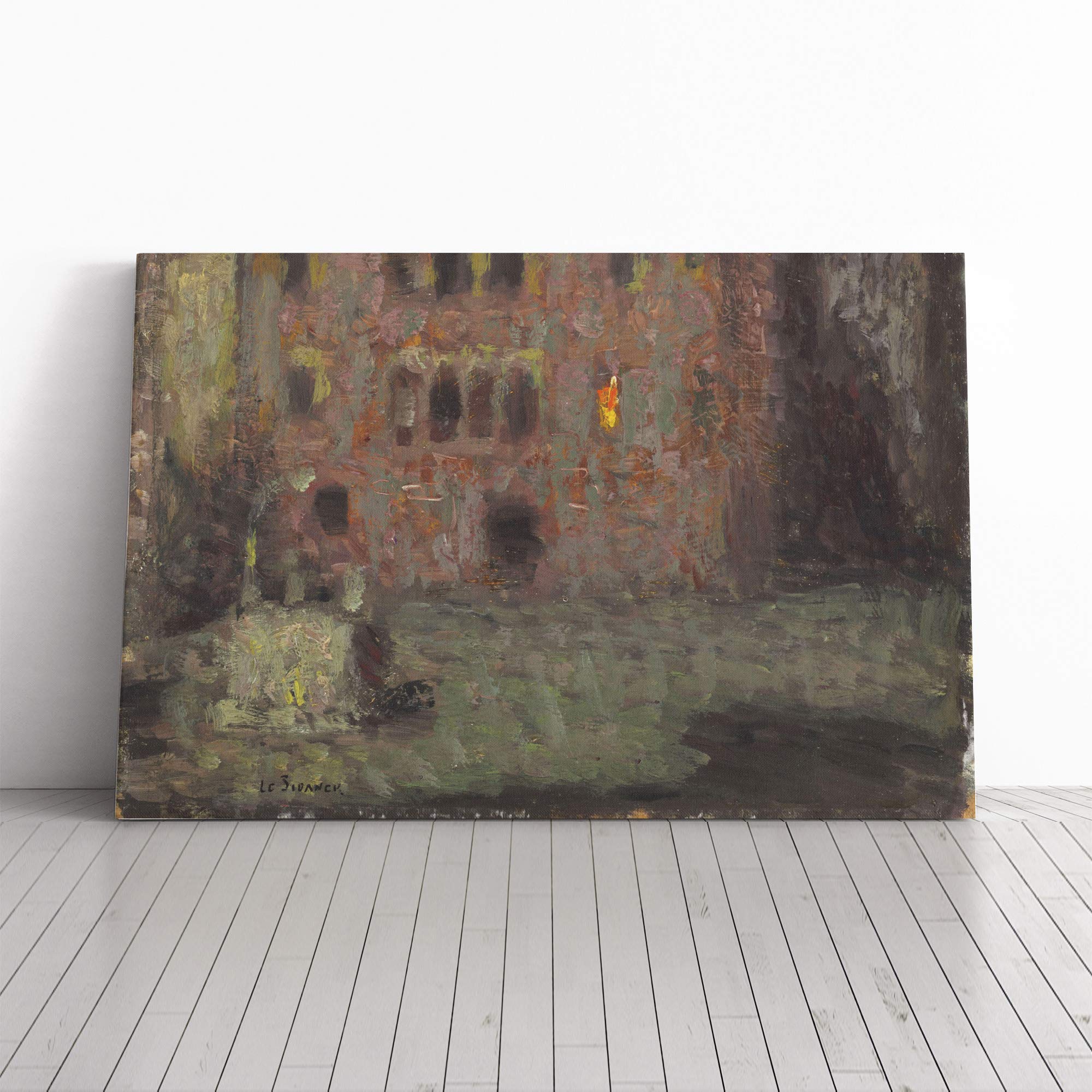 Henri Le Sidaner Vieille Place Canvas Print | Gallery Wrapped 30mm Frame Wall Art | 30x20 inches | Ready to Hang | Modern Picture | Living Room Bedroom Lounge Office