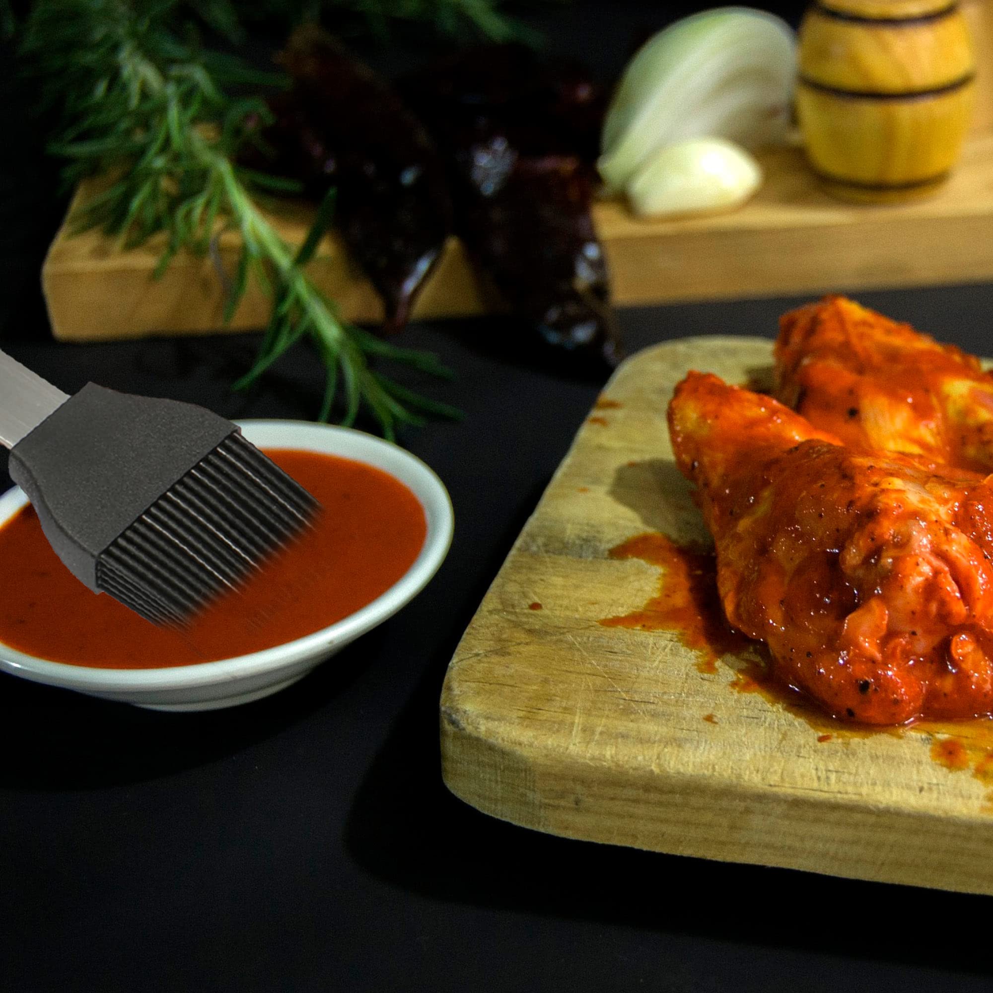 Lot De 2 Pinceaux De Cuisine En Silicone - Pour Glaçage Et Badigeonnage, Poignée Métal, Max 230°C