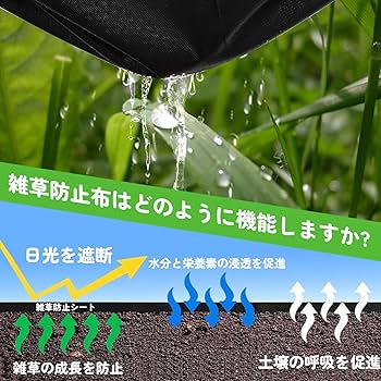 Amazon | 防草シート 1.2m×10m 除草シート 厚手不織布 防草