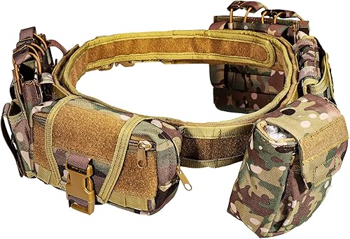 Miniatura 3 de YAKEDA - Cinturón táctico para policía con bolsas 7 en 1