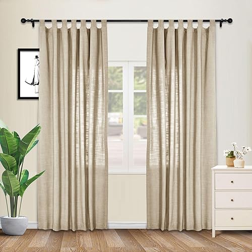 Miniatura 7 de cololeaf Cortina de lino extra larga, con aislamiento temático en la parte superior del cuarto del bebé y cortinas de cuidado infantil para sala de