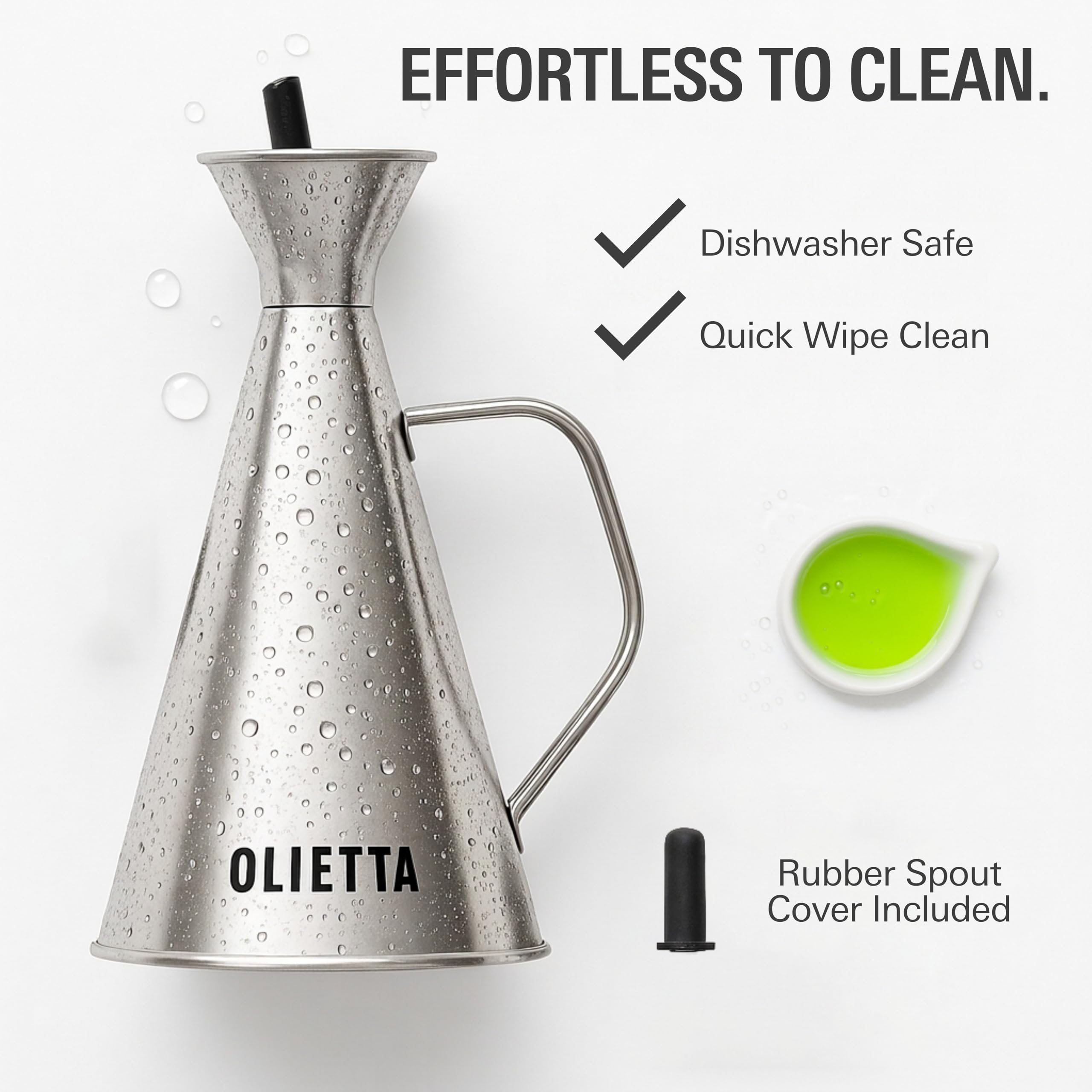 Olietta Stainless Steel Non Drip Leak Proof No Mess Oil Dispenser