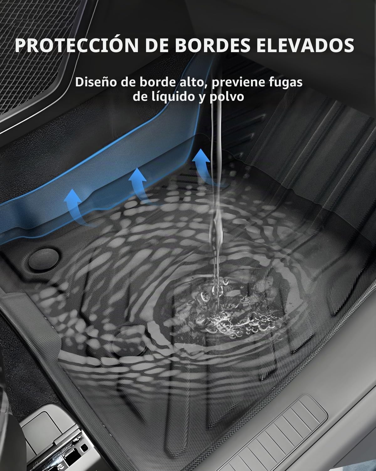 (3 Piezas) TPE Alfombrillas para Ford Kuga MK3 PHEV 2020-2025 2026 | Alfombras Originales, Tapetes con Bordes Elevados, Accesorios Antideslizantes e Impermeables, Volante Izquierdo