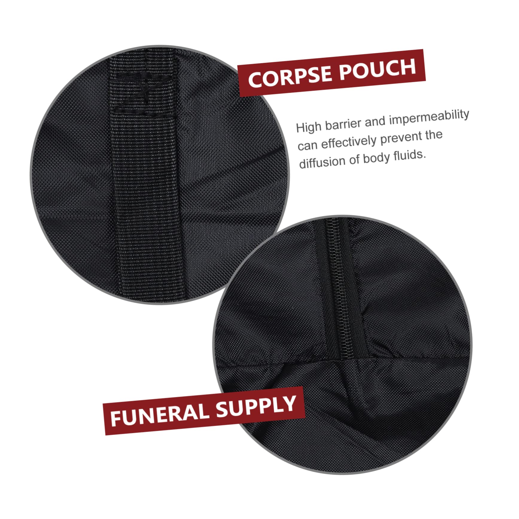 Bolsa Para Cadáveres Negra De Oxford, Resistente, y Antifugas, 1 Unidad Portátil Para Manipulación y Almacenamiento Seguros En Entornos Funerarios y Hospitalarios