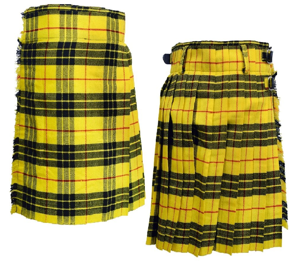 Shyne Kilts U.k Men's Yellow Scottish Kilts 474G, Casual Kilt - Macleod Of Lewis, 40W