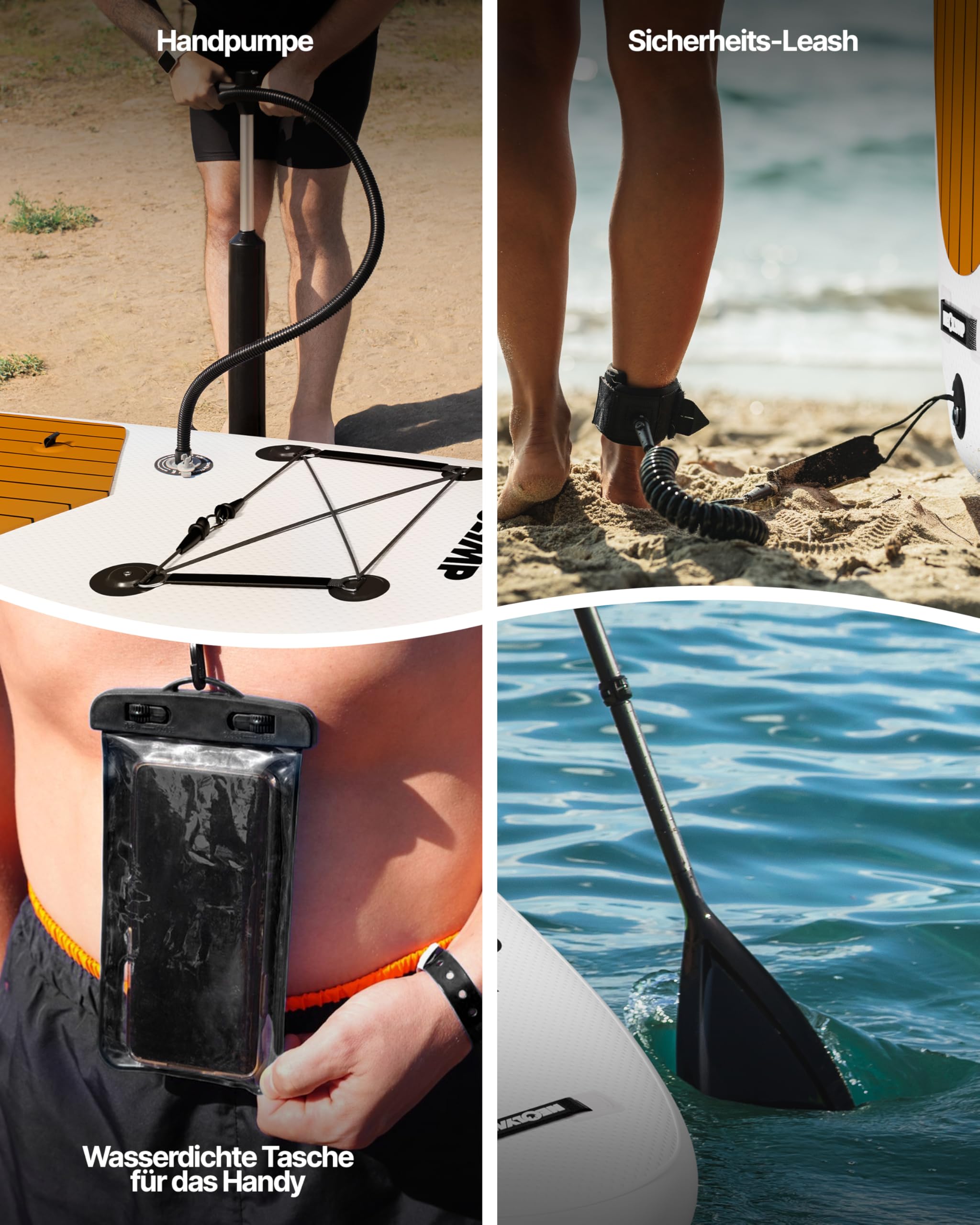 NEOLYMP Aufblasbares Stand Up Paddle Board 315 cm – SUP Komplett-Set 13-TLG. inkl. Kajaksitz, E-Book, Pumpe & Rucksack – für Kinder & Erwachsene – 150 kg Traglast – Paddleboard aufblasbar mit Zubehör