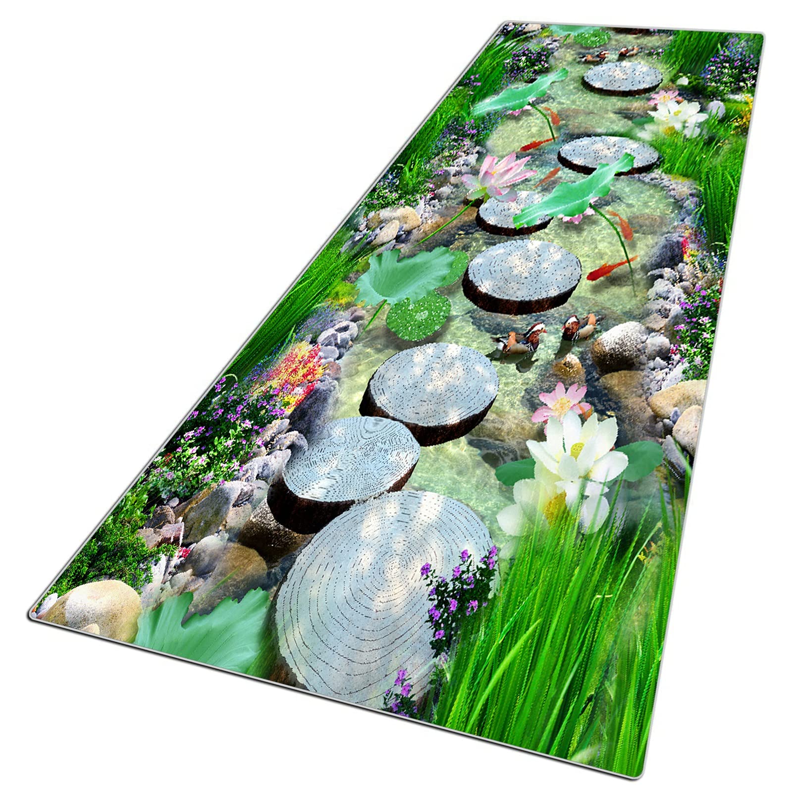 HLLING Dywan Chodnik 3D Dywan Chodnik Dywan Antypoślizgowe Można Prać W Pralce Wejście Piętro Mata Do Biegania Dom Udekoruj Dywaniki Łatwy W Pielęgnacji (Color : A, Size : 70x600cm)