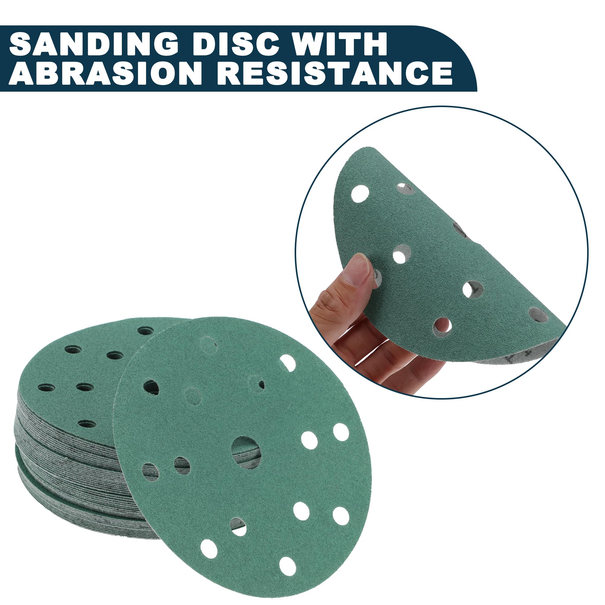 TUCKBOLD Car Sanding Discs 6inch 15 Hole 100 Grit Abrasion Resistance, Green - Image 3