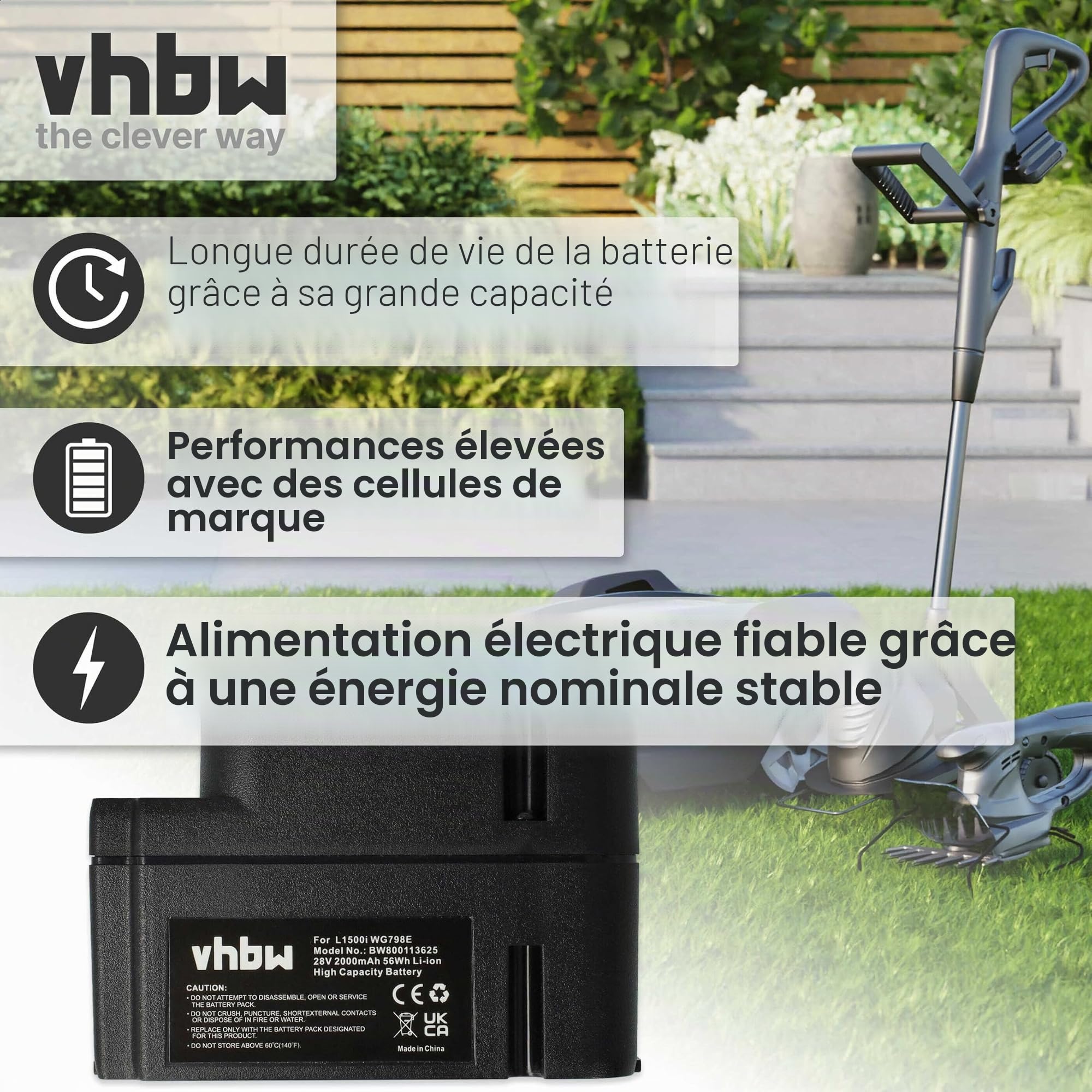 vhbw Batterie Compatible avec Worx Landroid M1000 WG791E.1