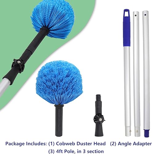 Miniatura 2 de Cabezal de plumero de telaraña, cerdas suaves, cepillo para limpieza en interiores y exteriores, se adapta a postes roscados estándar de 34 pulgadas