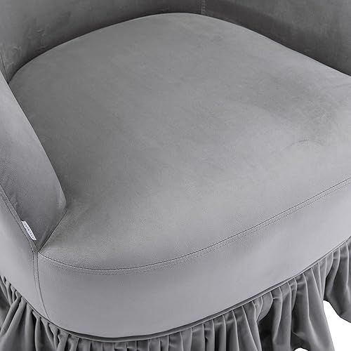 Miniatura 4 de Hdxdkog Sillas giratorias de barril de abrazo, sillones redondos de 360 grados con tapizado ancho, silla de tela esponjosa para sala de estar,