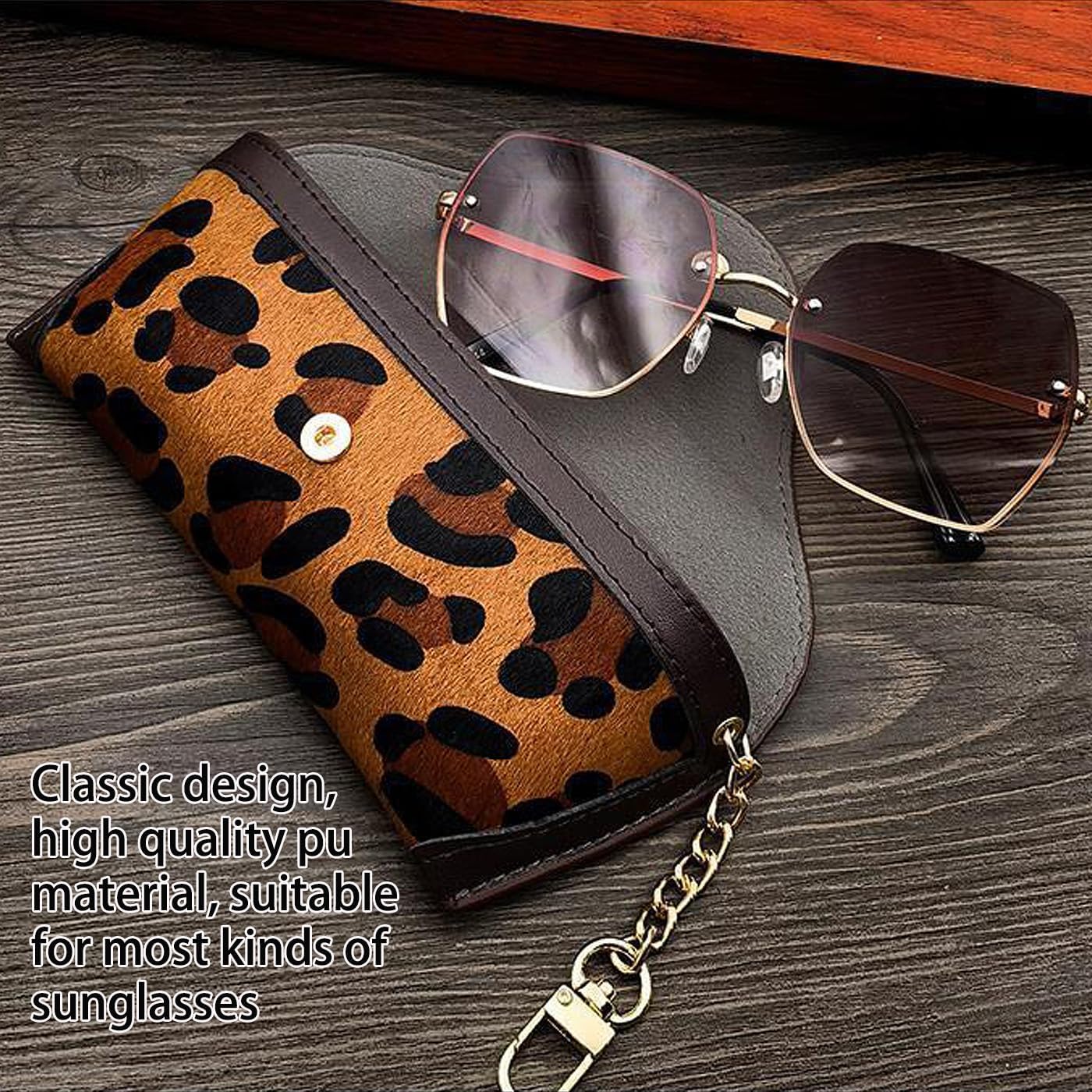 kytasryl Soft Leather Sunglasses Bag,Travel Sunglass Holder Eyeglass Case Portable Slim Sunglasses Pouch - Image 5