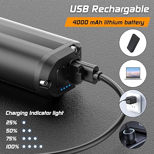 Vista 3 de LED Bike Light for Night Riding, 2025 Upgraded Bright Rechargeable Bicycle Light Set 5 Modes IPX6 Waterproof MTB Off-Road Cycling Commuting
