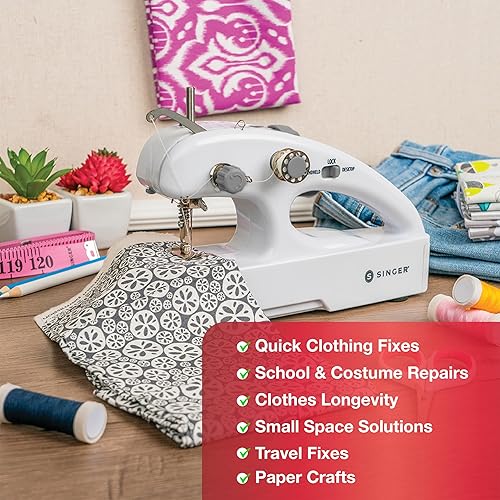 Miniatura 2 de SINGER Stitch Quick + - Paquetes de máquinas reparadoras inalámbricas portátiles (dos hilos rápido + y paquete)