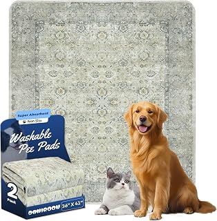 Washable Pee Pads for Dogs, Waterproof Leakproof Reusable Puppy Pads, Super Absorbent adn Non-Slip Whelping Training Pads Litter Mat for Furniture Protector Pet Housebreaking