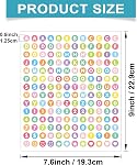 1680 Pieces 0.5 Inch Circle-Backed Letter Stickers, 10 Sheets Alphabet and Number Stickers with Cute Designs, Vinyl Stickers for DIY Cards, Item Labeling, Bullet Journaling, Scrapbooking - Candy
