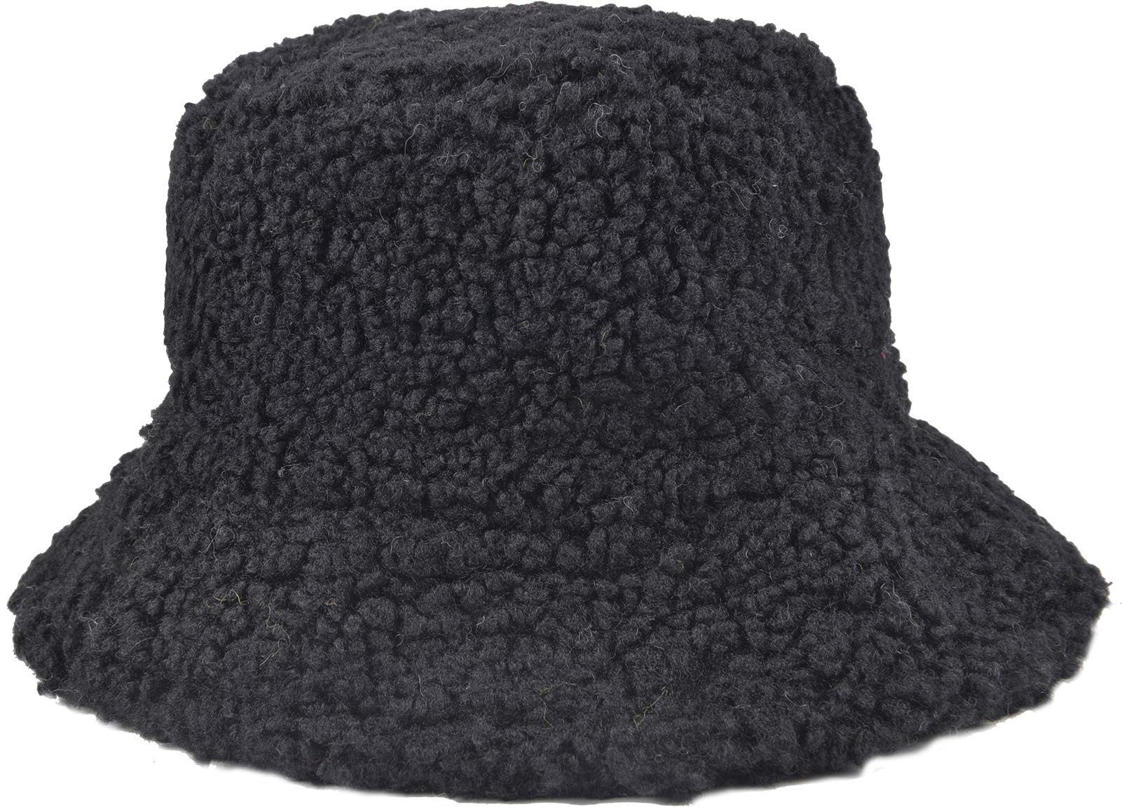 ChezAbbey Faux Fur Bucket Hat, Fuzzy Furry Winter Warm Fisherman Cap, Fluffy Teddy Sherpa Clothe Hats for Women Men Girls
