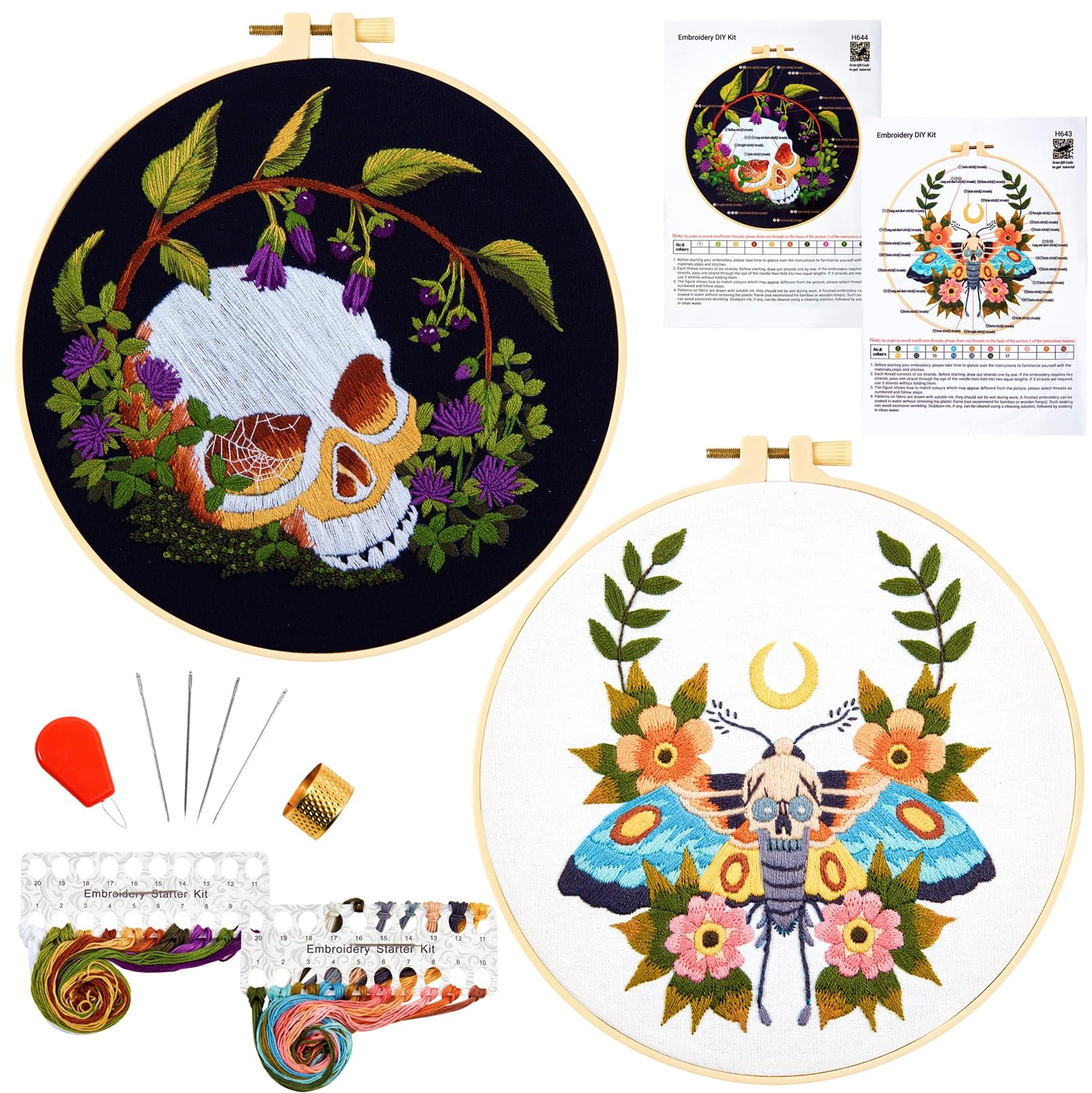 Amazon.com: Gothic Skull Embroidery Starter Kits for Beginners