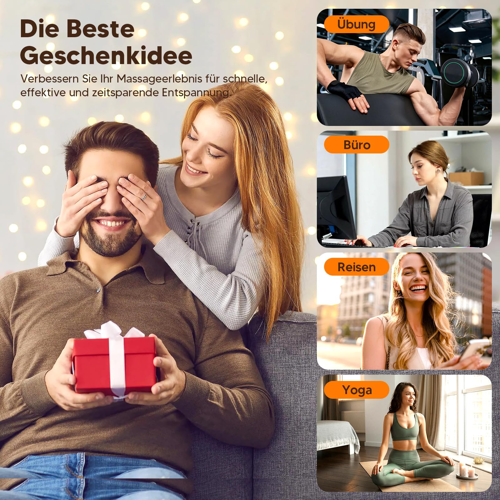 20-Kopf-Massagepistole, 2026 Upgrade-Massagegerät für tiefes Gewebe mit 3 Modi und 30 Stufen,33800 U/min,1800 mAh Akku, Nackenmassagegerät leise für Beine Arme Taille Rücken Gesäß Ganzkörper Massage