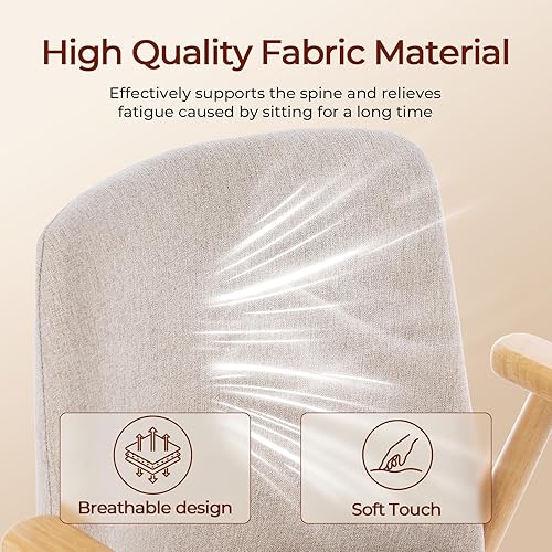 Miniatura 4 de Silla decorativa, sillón moderno de mediados de siglo, cómoda silla de lectura con asiento suave y patas de madera maciza para sala de estar,