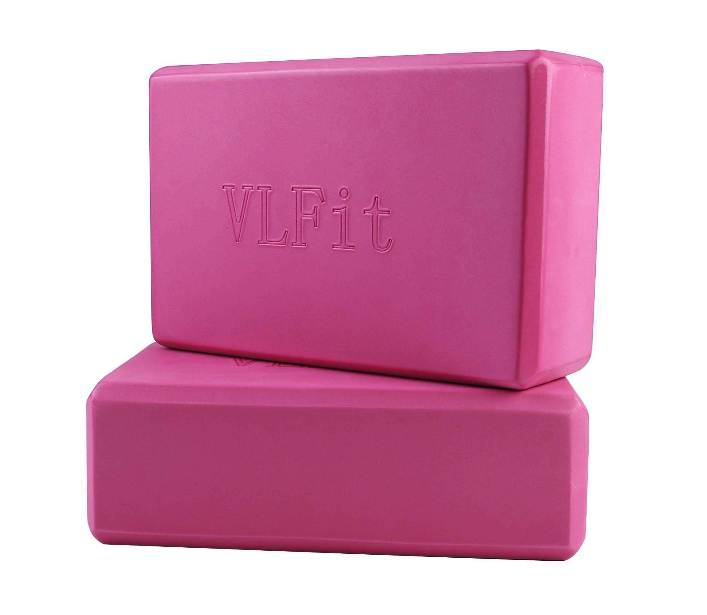 VLFit Lot de 2 Briques de Yoga de VLFit – Choix de Couleur- (2 PC) Bloc en Mousse EVA (ROSE)-image-3