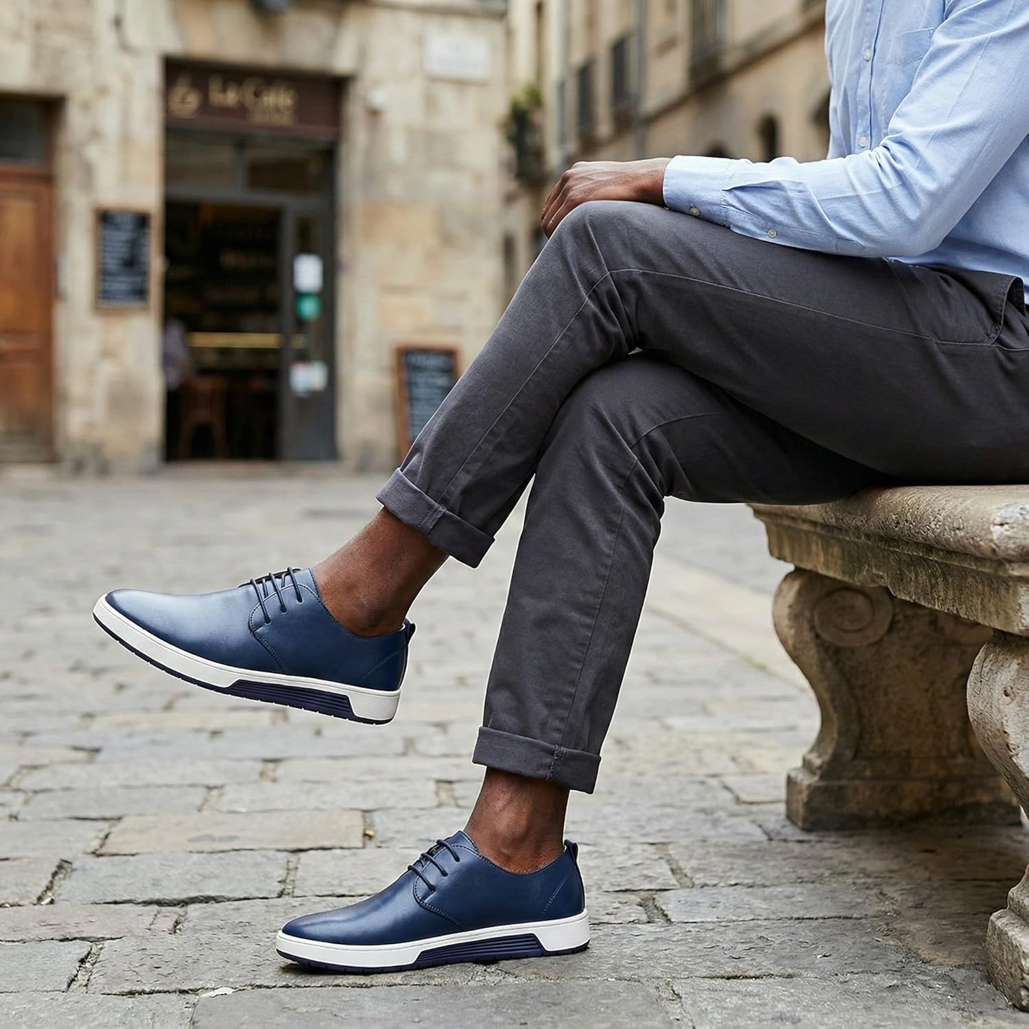 konhill Men's Casual Oxford Shoes - Breathable Dress Shoes Loafers Lace-up Flat Sneakers - Image 5