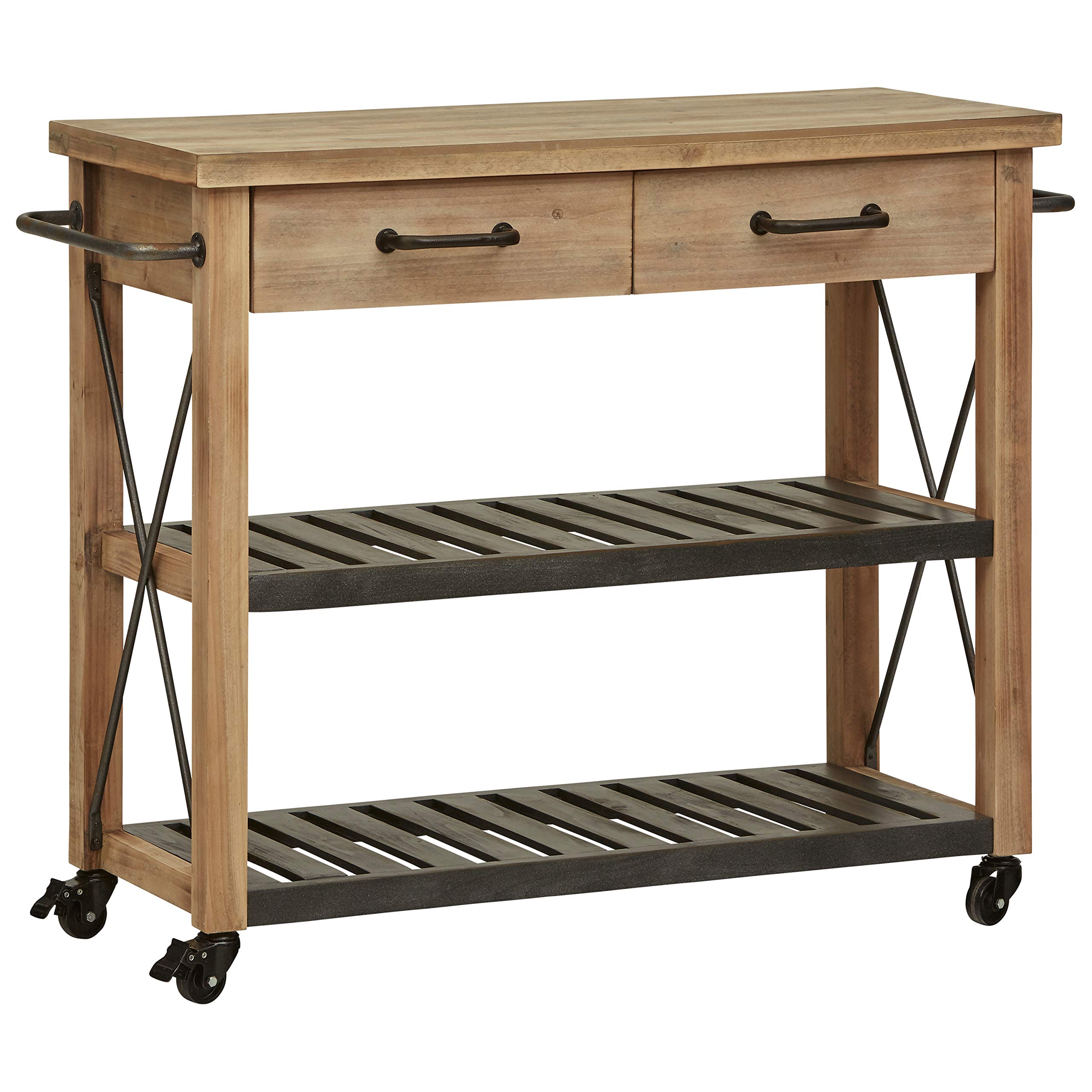 Buy Amazon Brand Stone & Beam Rustic Kitchen Island Butcher Block Buffet Cart with Wheels