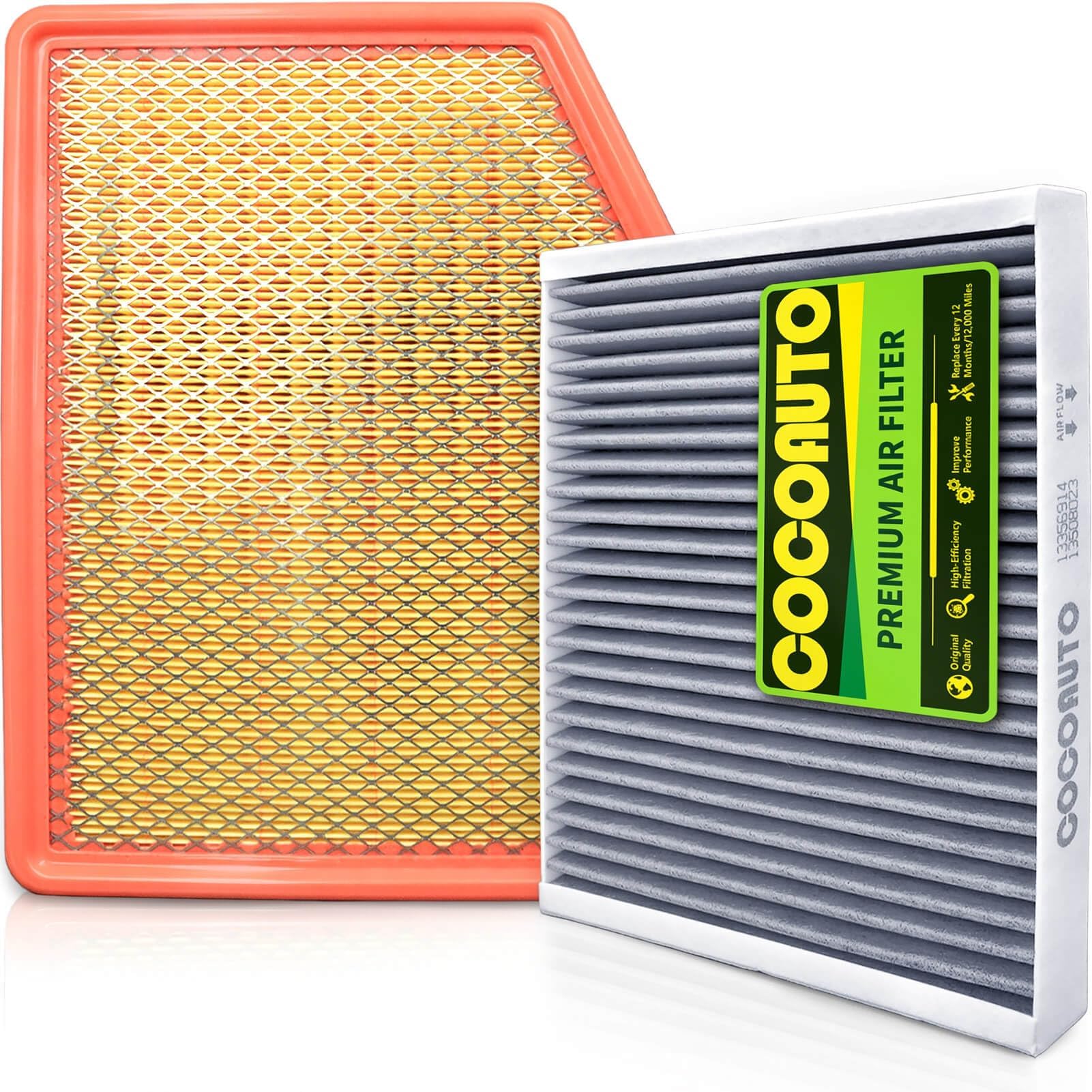 COCOAUTO Engine & Cabin Air Filter Kit for Silverado 1500 (2019-2026), Sierra (2019-2026), Tahoe Yukon Suburban 2021+, Replace A3244C 84121219 13508023 13356916, NOT for Diesel 6.6L