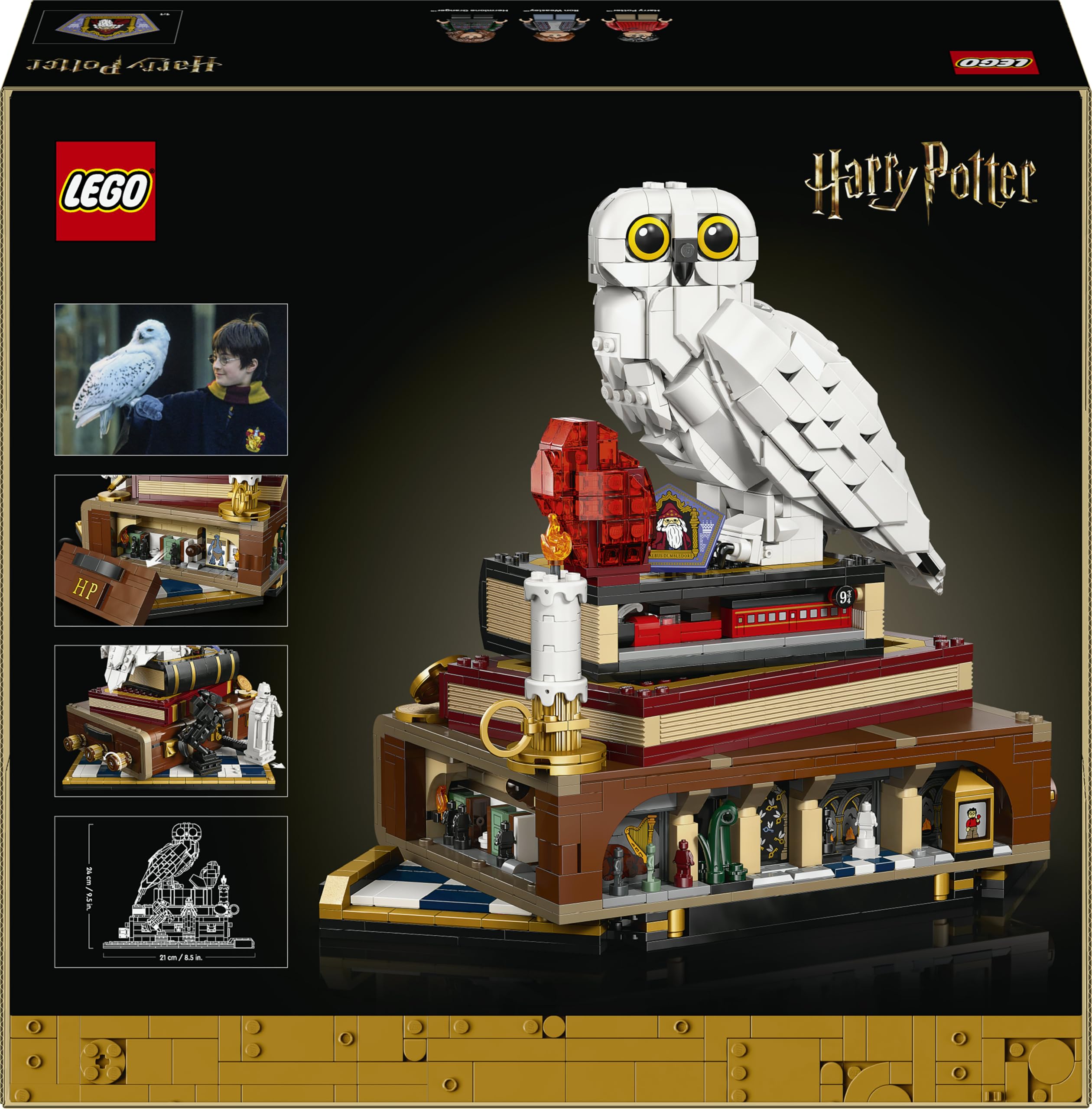 LEGO Harry Potter L’École des Sorciers – Édition Collector - Maquette DIY - Décoration Intérieure - Scènes Miniatures du Film - Figurine d'Hedwige - 3 Minifigurines - Idée Cadeau pour Fan Adulte 76466
