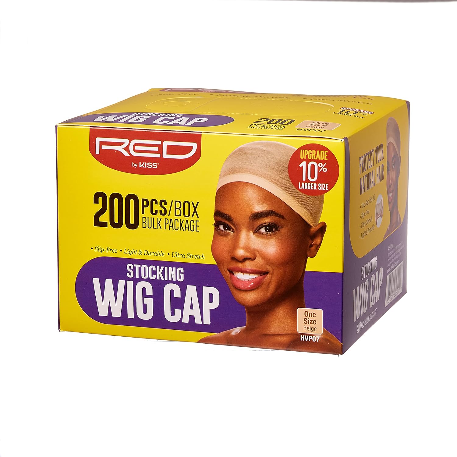REDbyKISS Red Stocking Wig Caps 200PCS Bulk Box - Lightweight Breathable Secure Fit for Long-Lasting Wig Comfort (Beige)