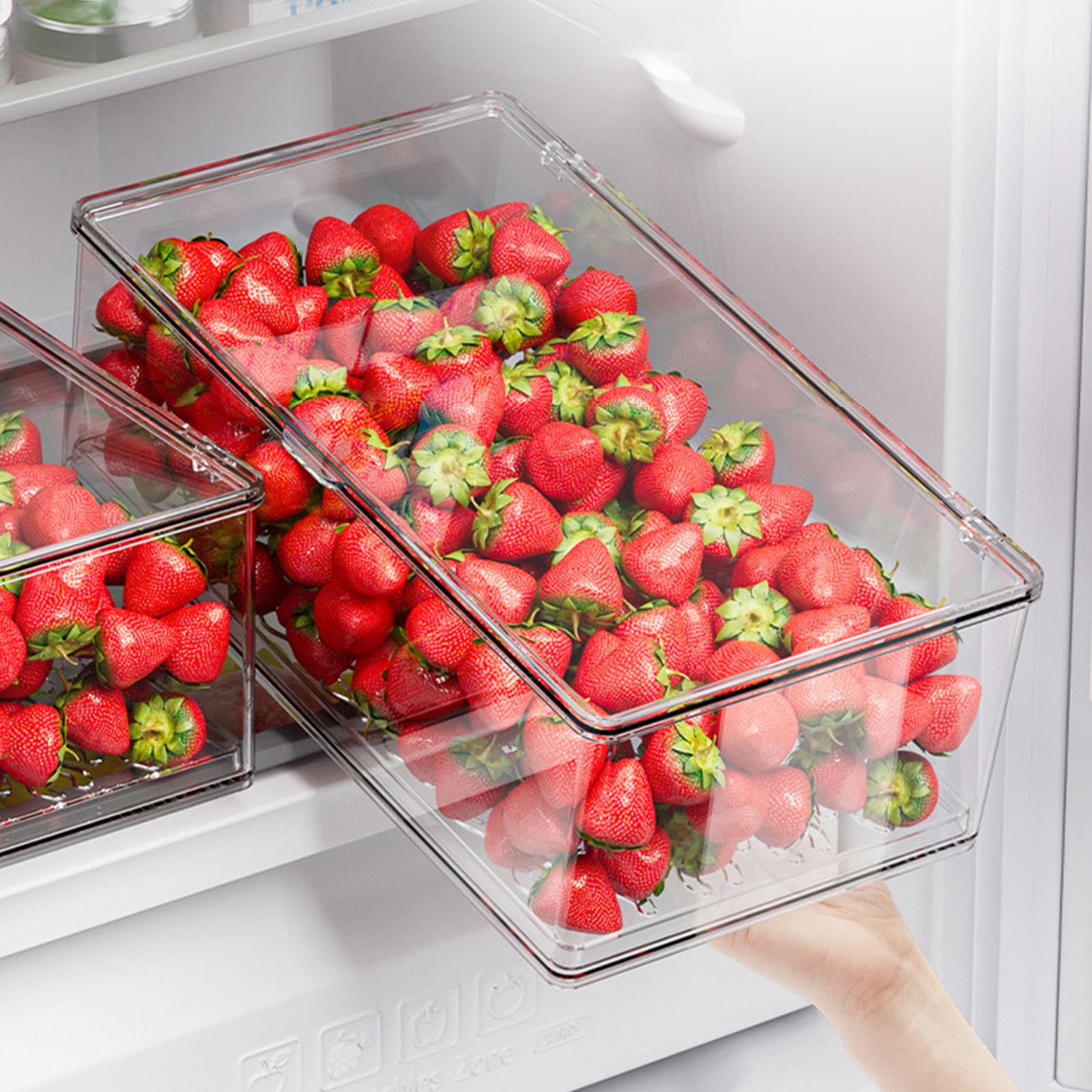 Prácticos cajones de almacenamiento apilables transparentes para armarios, neveras, armarios, uso doméstico, cajones de almacenamiento apilables