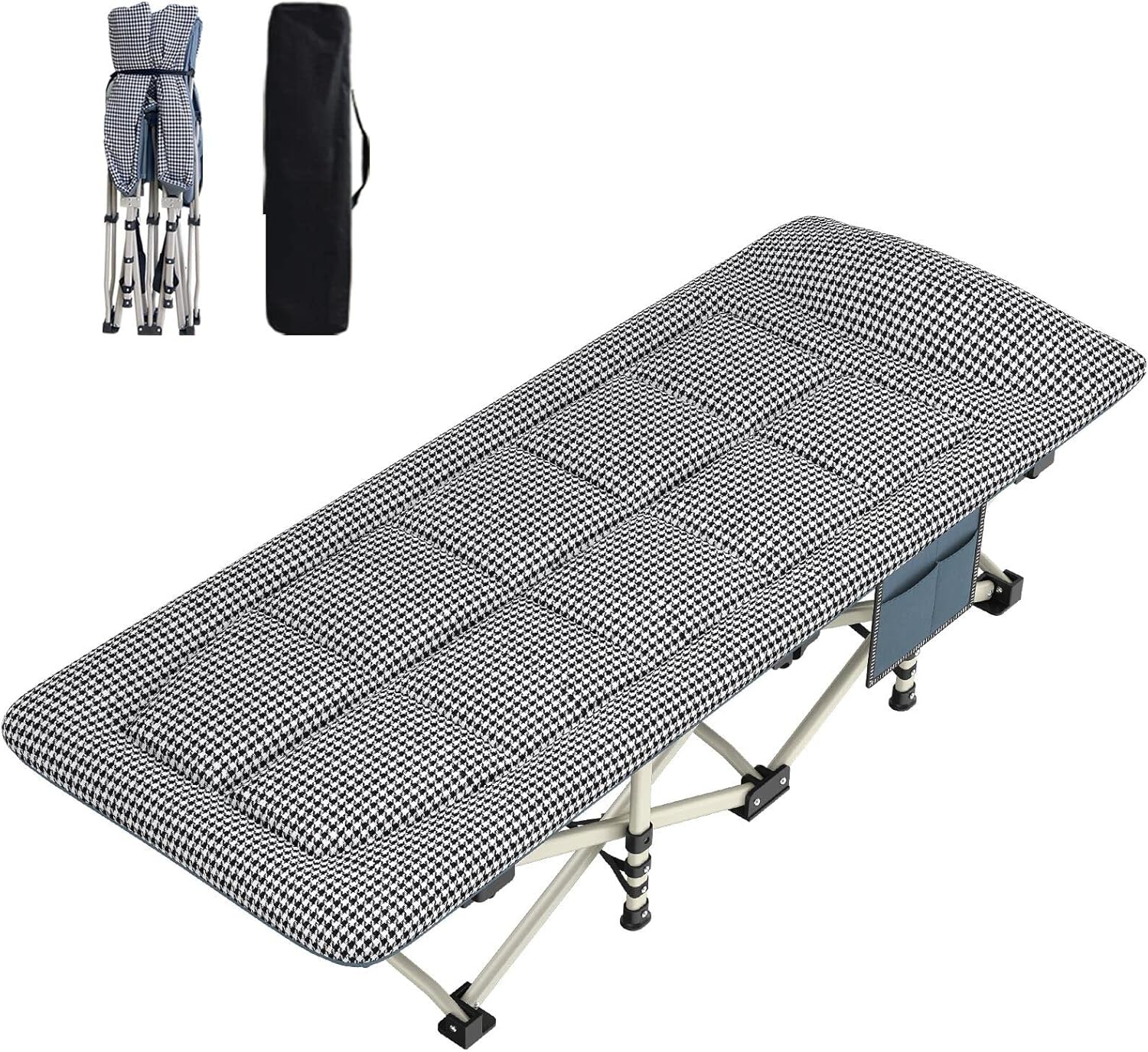 BRONOM Cot Camping Cot with Comfortable Mattress Pillow