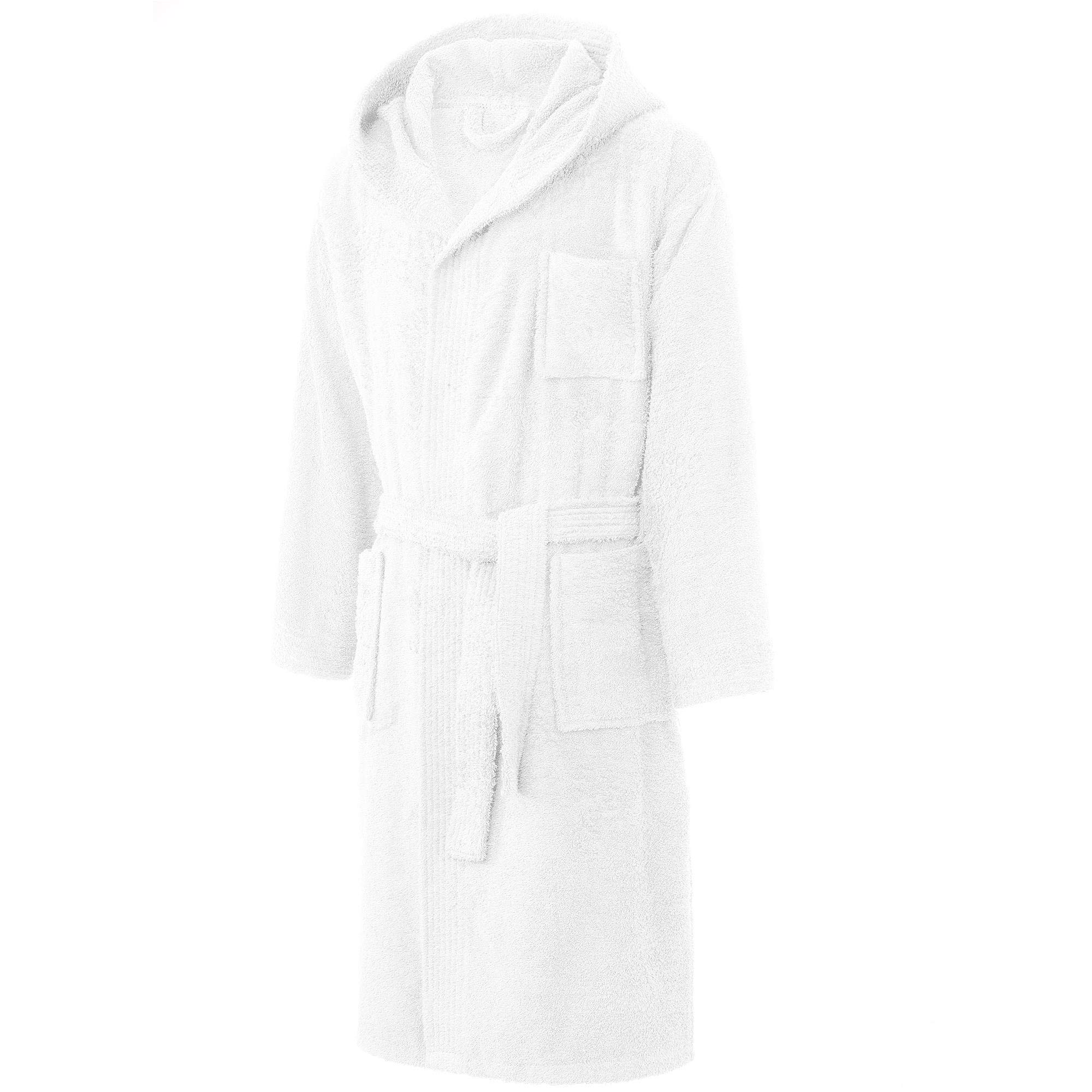 CelinaTex S-XXL Bademantel Kapuze Uni lang aufgesetzte Taschen Damen Herren Unisex warm Frottee Baumwolle Morgenmantel, Sauna, Spa, Pool, Bad, flauschig und komfortabel OEKO-TEX Arizona