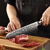 Wakoli Kiritsuke Damascus Knife with 20 cm Blade Sharp Chef's Knife Made of 67 Layers of Damascus Steel & VG10 Core Professional Knife for Meat Fish & Vegetables Ergonomic Epoxy Resin Handle in Gift Box