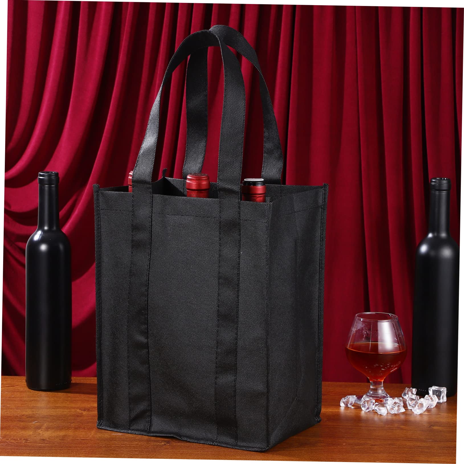 Hemobllo 6 Bolsas de Transporte de Vino No Tejidas con Compartimento Reutilizables, Bolsa para Transportar Botellas