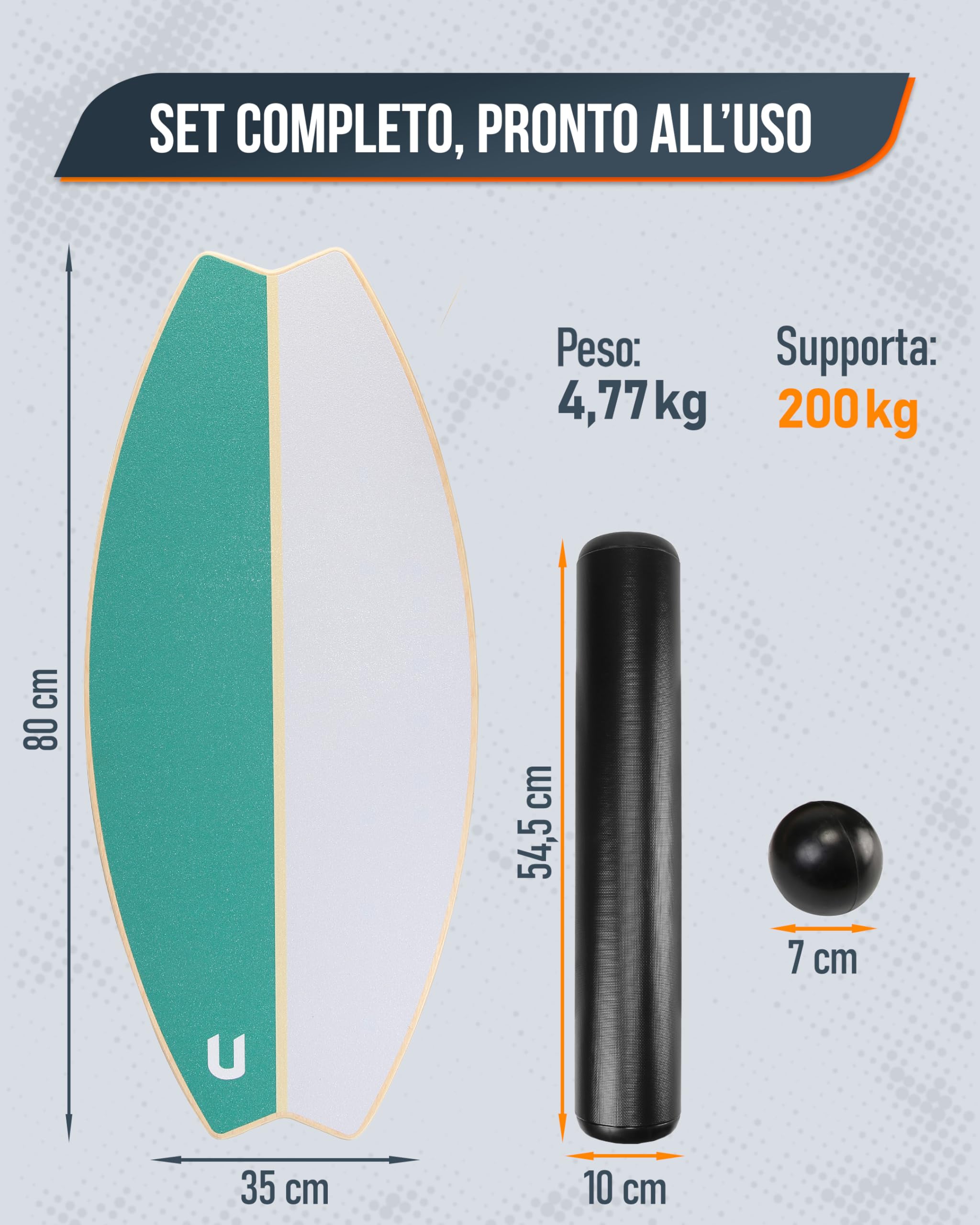 unycos - Balance Board Oscillante Antiscivolo in Legno con Rotazione di 360°, Tavola Propriocettiva d'Equilibrio, Allenamento di Coordinazione e Riabilitazione