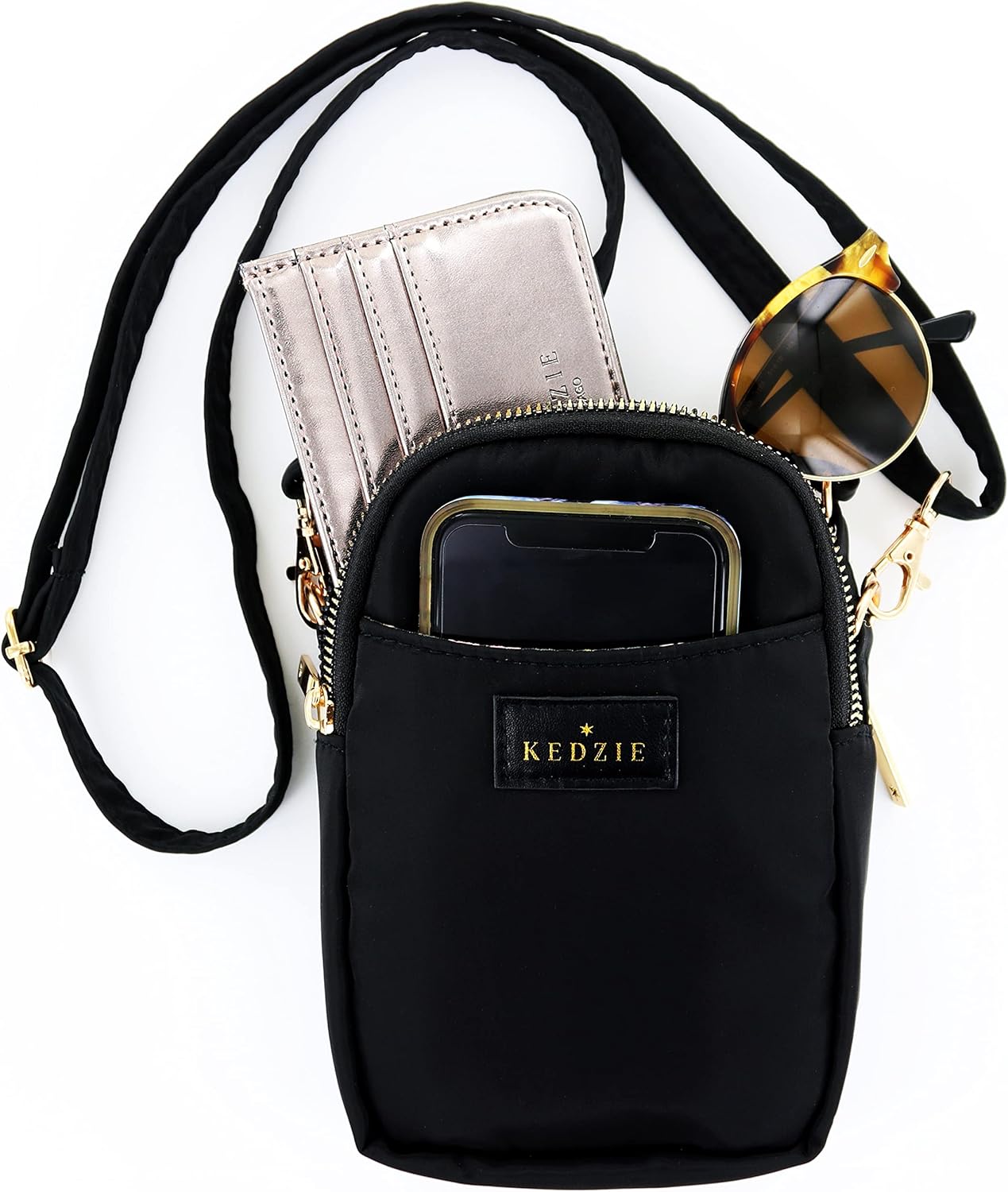 KEDZIE Crosstown Crossbody Zipper Bag with Adjustable Strap Handbags