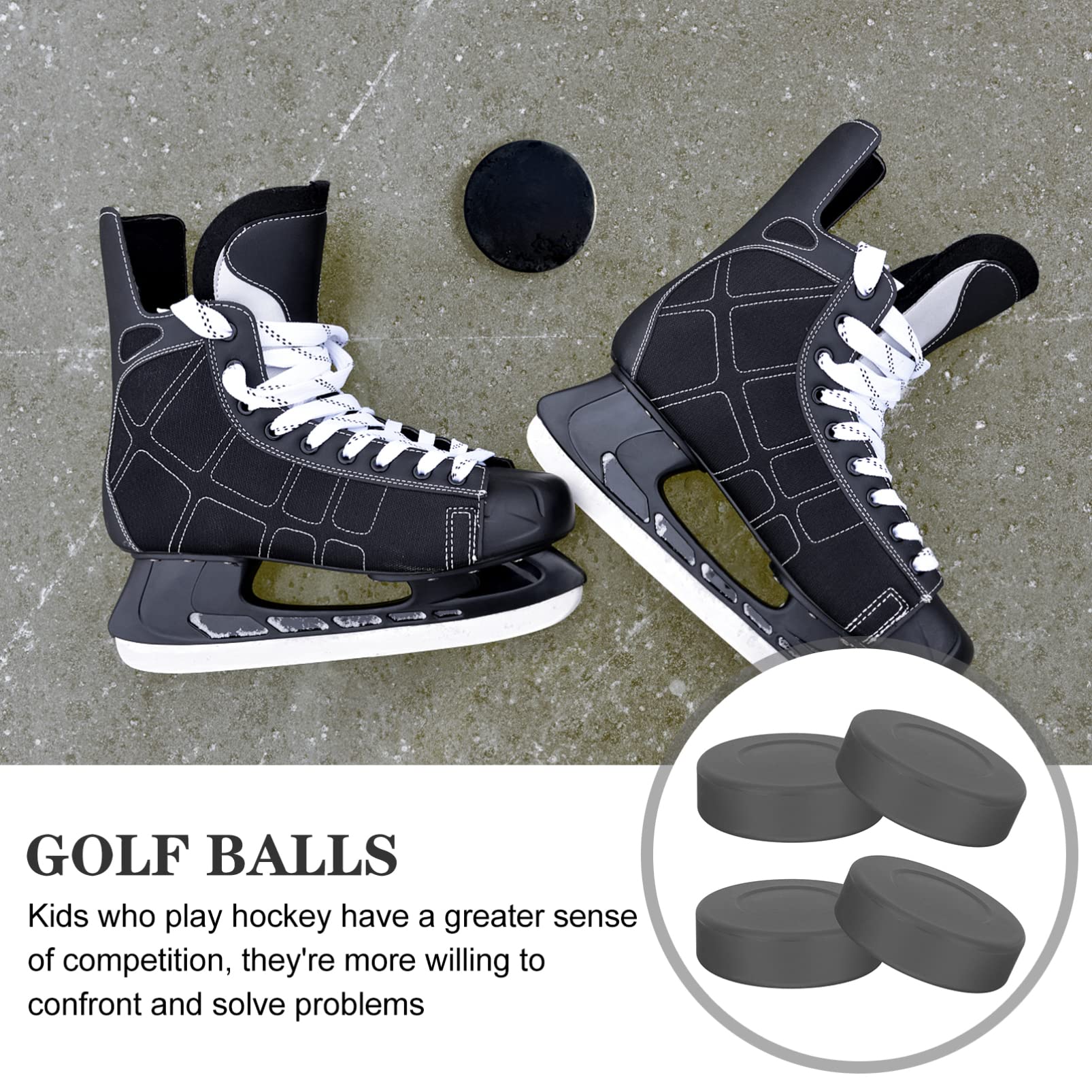 Palets Hockey Sur Glace 4 Unités - Palets Entraînement Standard 7,5cm Épaisseur 2,5cm Intérieur Extérieur