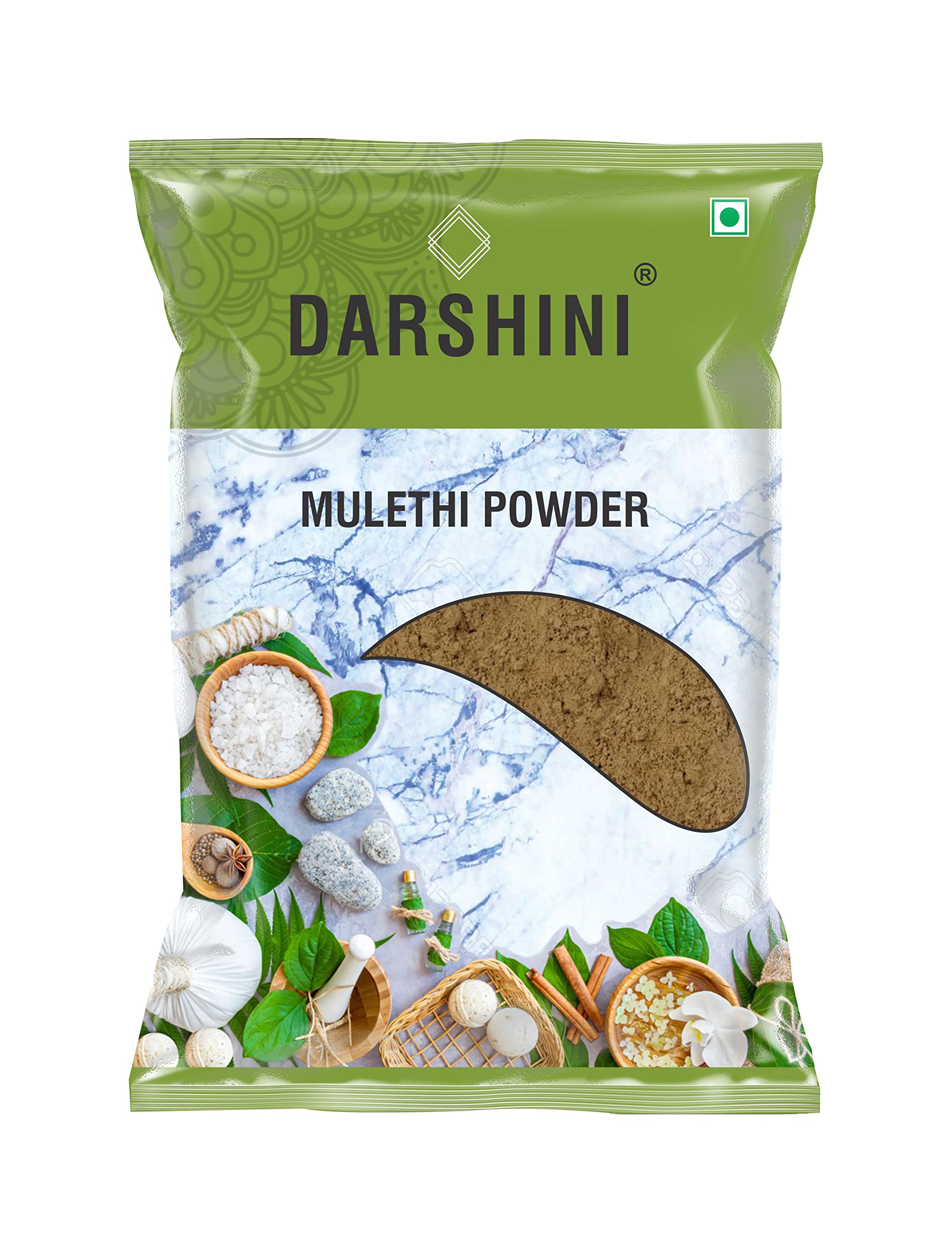 Darshini Mulethi Powder (Licorice), Best for Hair and Skin Care, Cough and Cold, 200g