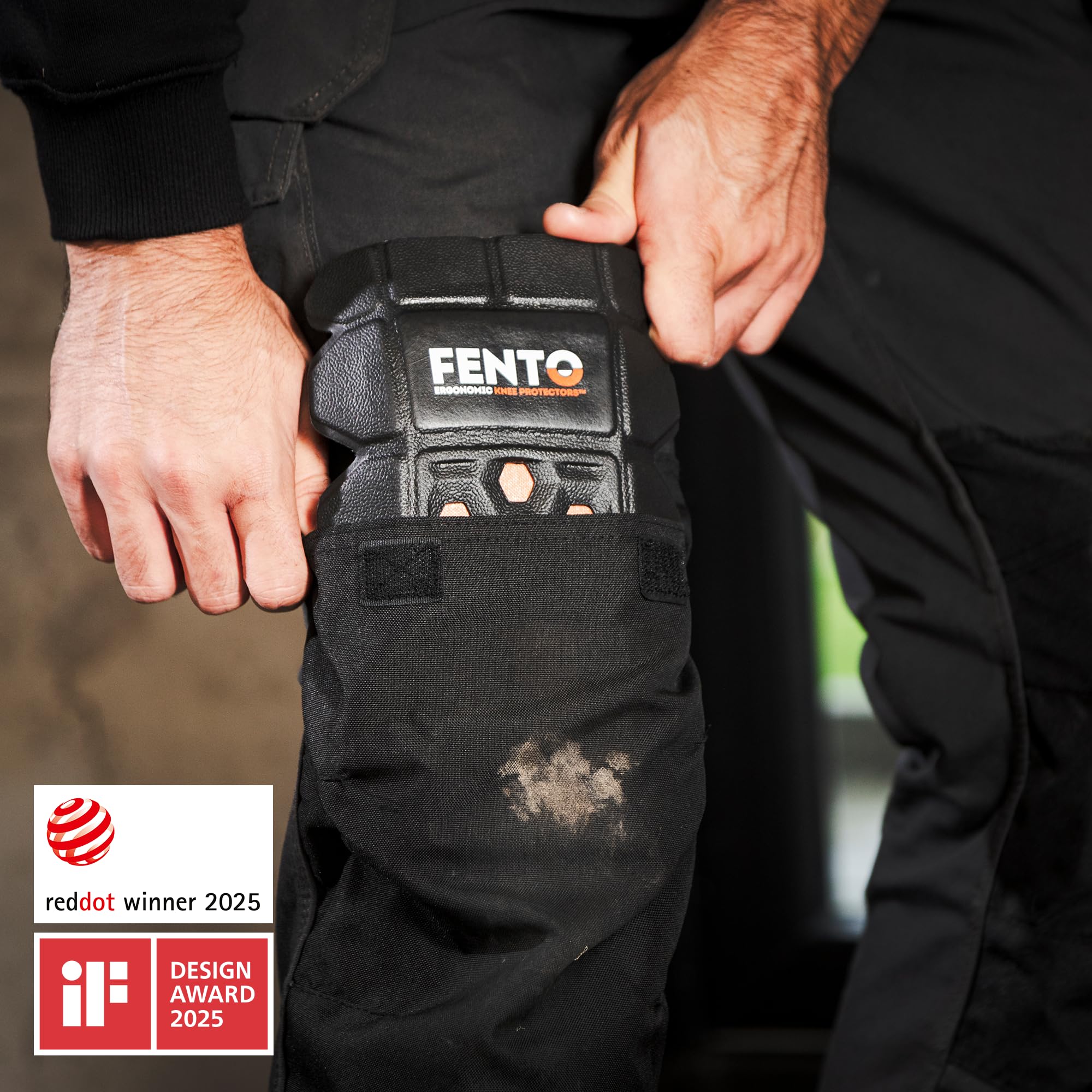 FENTO POCKET M2 Knieschoner für Arbeitshose ergonomisch – Kniepolster Einsatz (Einsteck-Knieschützer) stoßdämpfend & durchstoßsicher für Handwerker & Baustelle, 1 Paar