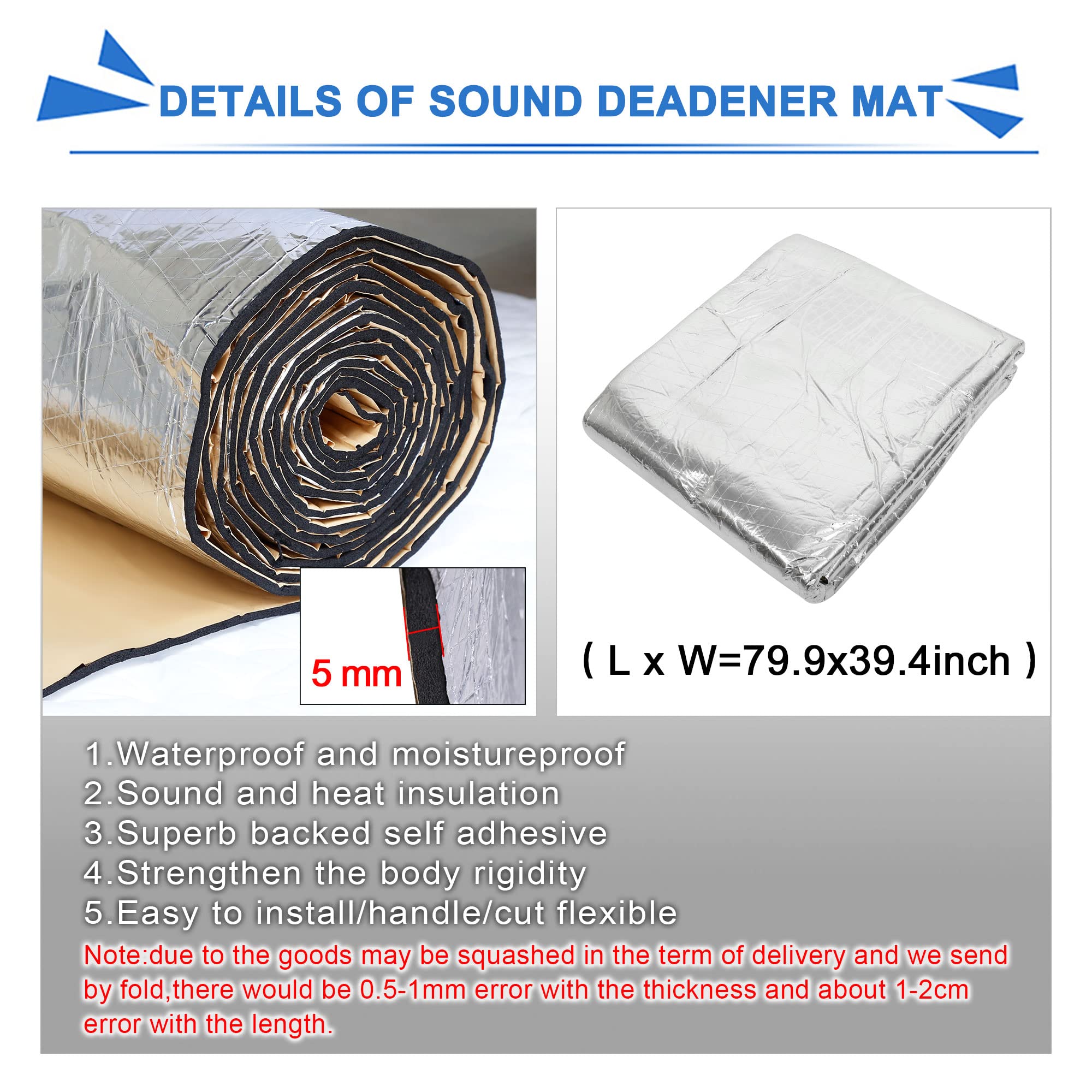 uxcell Isolant Thermique Et Phonique 1pc Pour Toit, Conduite D'eau | Dimensions 203X100Cm, Mousse Haute Densité, Feuille D'Aluminium, Usine, Ferme, Industrielle, Anti-Bruit, Anti-Gel