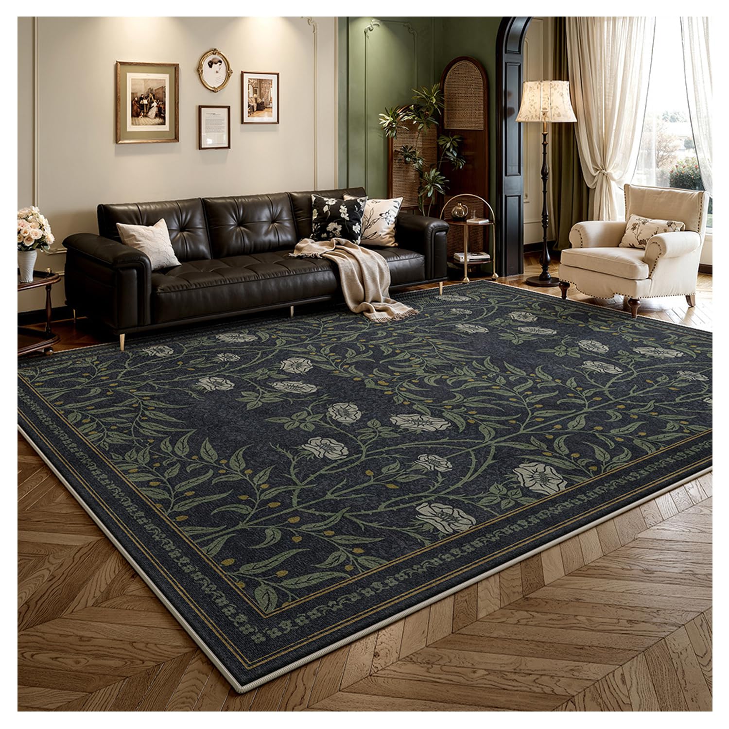 Tapis vintage doux antidérapant 180x250 haut de gamme pour chambre