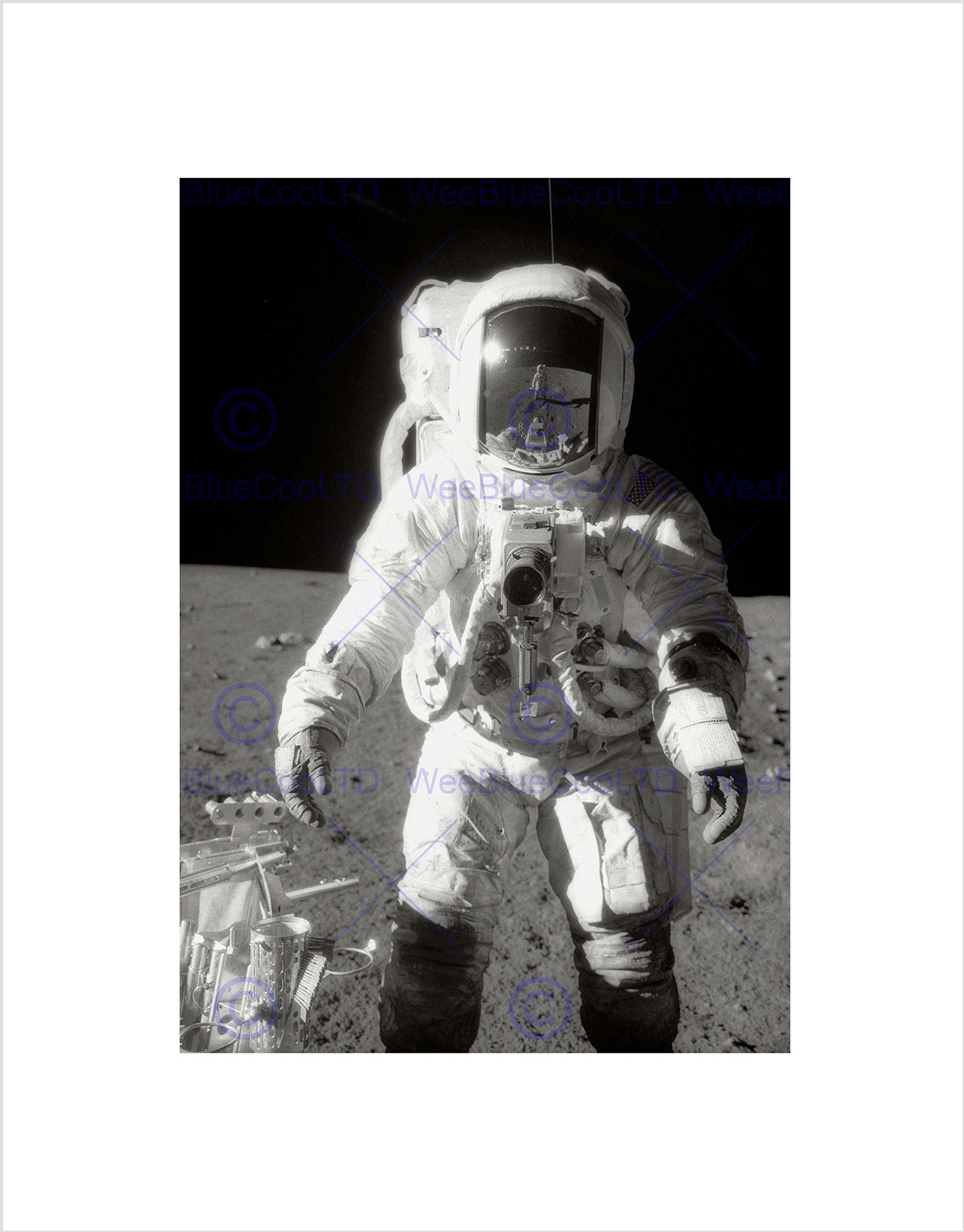 Wee Blue Coo Moon Landing Astronaut Spaceman Art Picture Wall Art Print