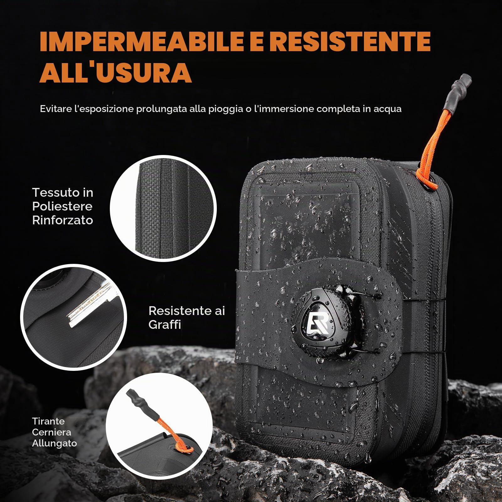 ROCKBROS Borse da Sella Piccola per Bicicletta, Borsa Sottosella Posteriore Compatibile con Borracce da Bici Idrorepellente con Sistema di Fissaggio con Pomello, per Bici da Strada MTB, Nero