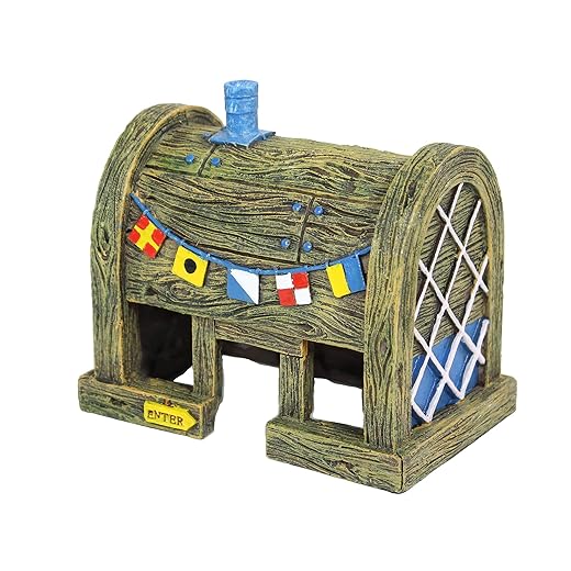 Penn-Plax Spongebob Squarepants Officially Licensed Aquarium Ornament – The Krusty Krab – Medium