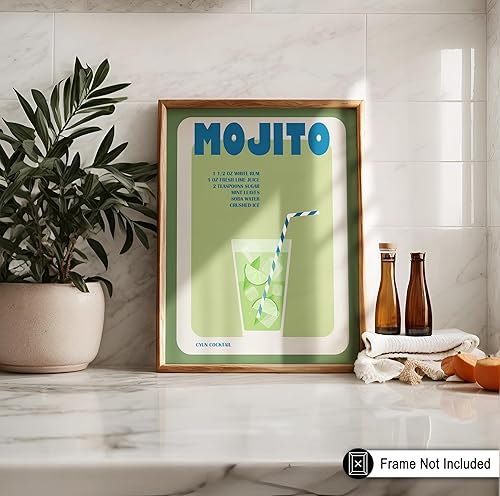 Miniatura 4 de Poster Master Mojito - Póster de cóctel retro - Arte de alcohol - Diseño de pared de carrito de bar preparado - Arte bohemio chic - Gran decoración
