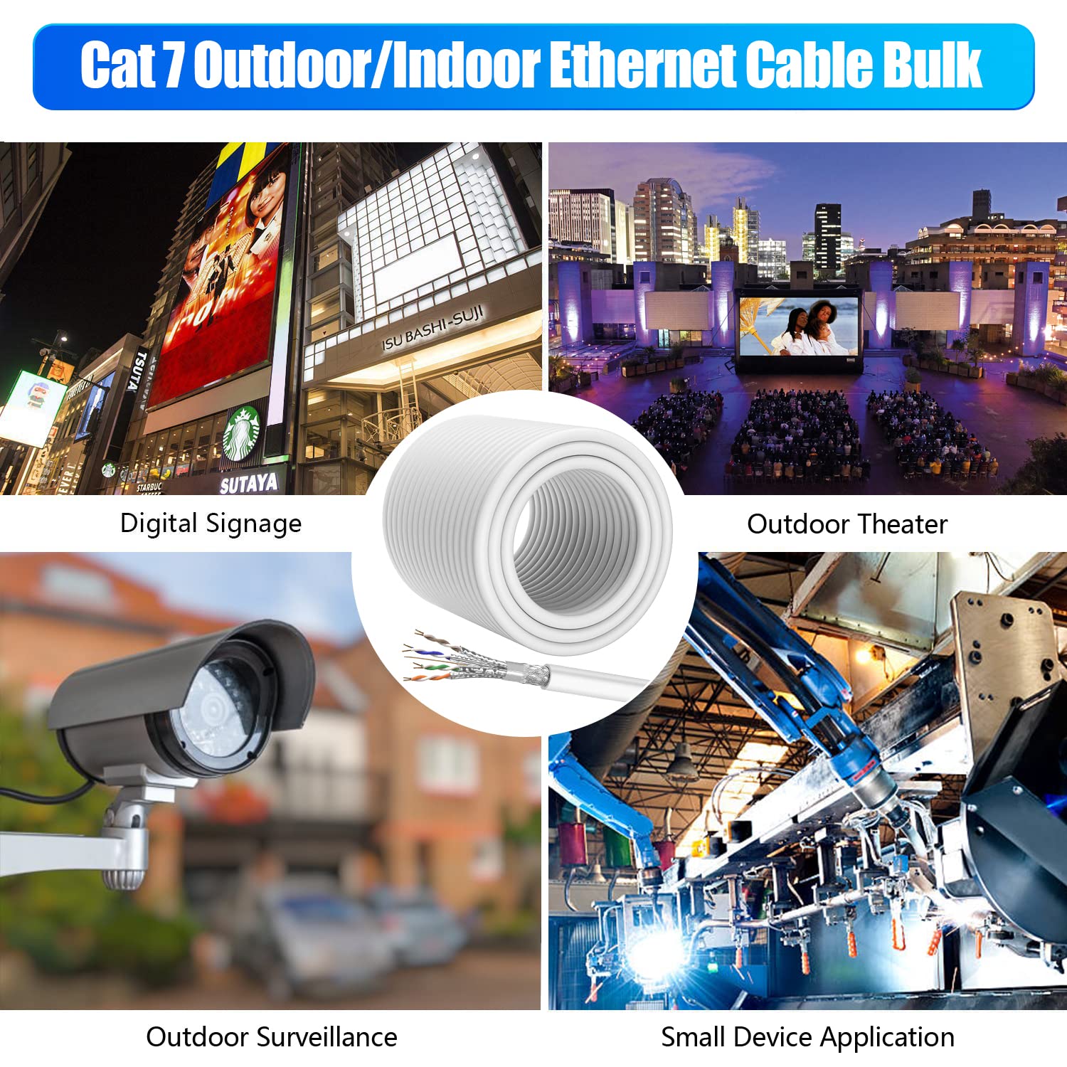 Cable De Conexión Ethernet Cat 7 Blindado De 100 Pies Negro | Bodega