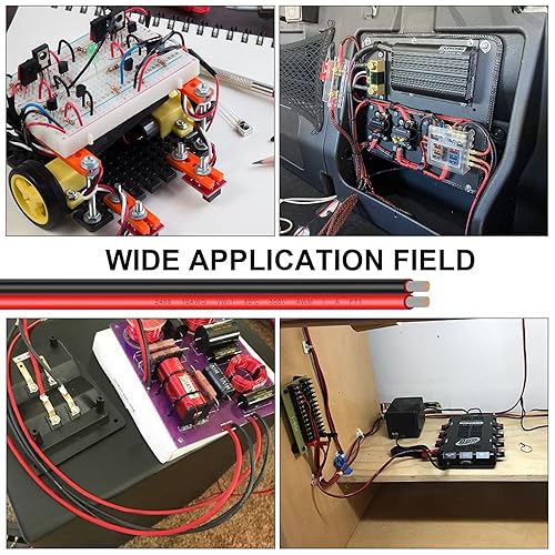 Miniatura 10 de Shirbly Cable de cobre estañado de 50 pies de calibre 10, cable paralelo aislado de 2 conductores para panel solar, audio de automóvil, cable