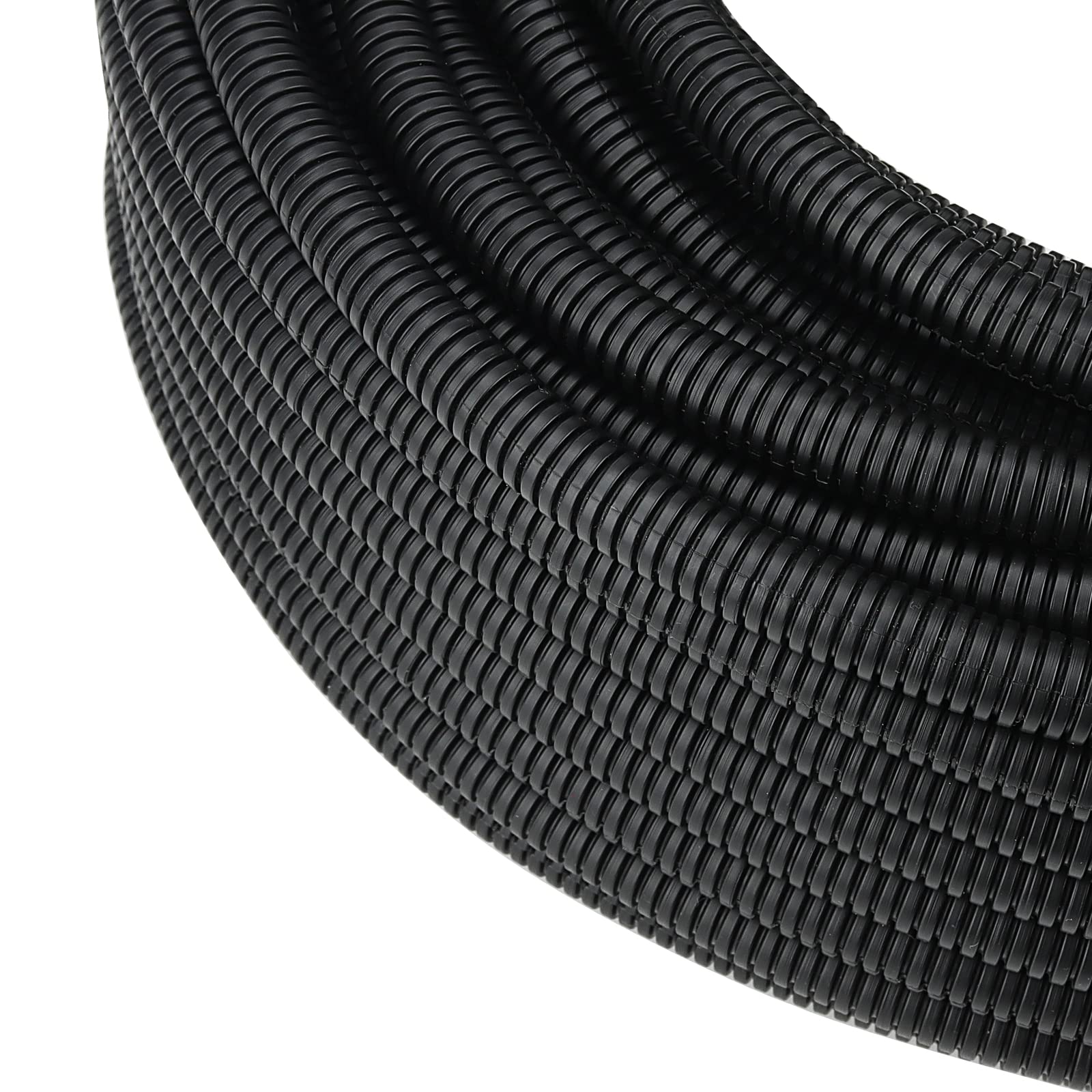 AUPROTEC Gegolfde buis met sleuven 2 tot 50 m, leegbuis met gleuf, uv-bestendig, kabelbeschermingsslang, zwart - binnendiameter 8,5 mm, lengte 2 m